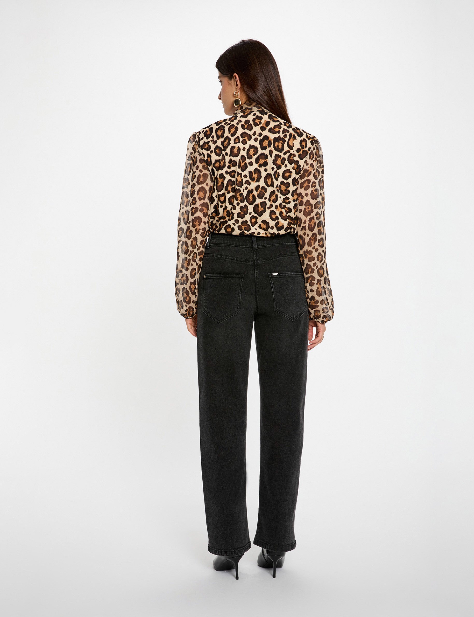 t shirt with lavalliere collar multicolor women T-shirt with lavallière collar multicolor women