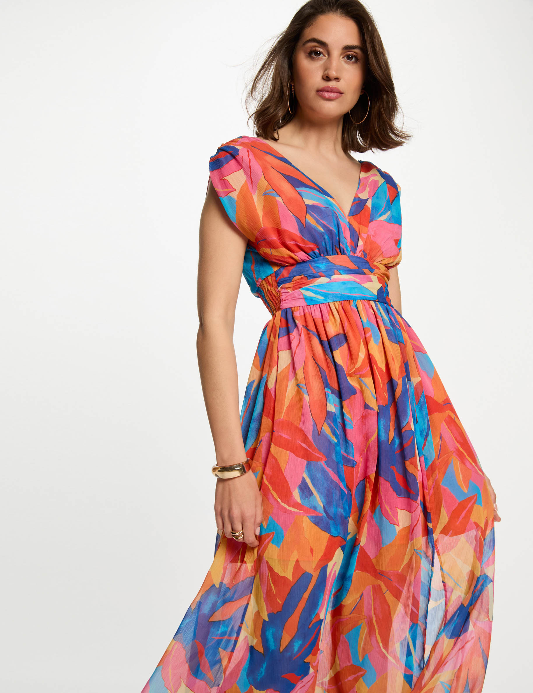 printed maxi straight dress multicolor women Printed maxi straight dress multicolor women