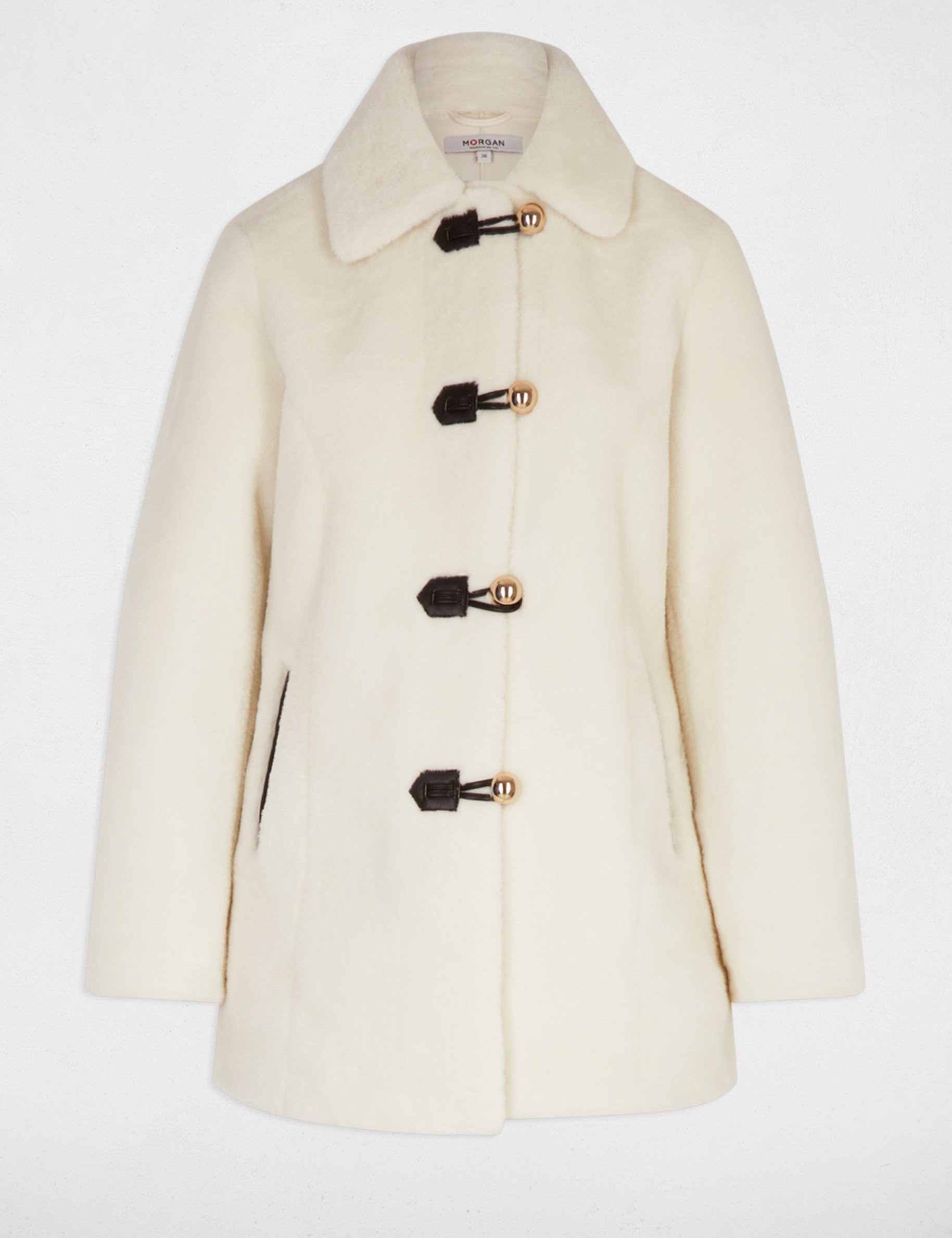 short faux fur coat ivory women Short faux fur coat ivory women