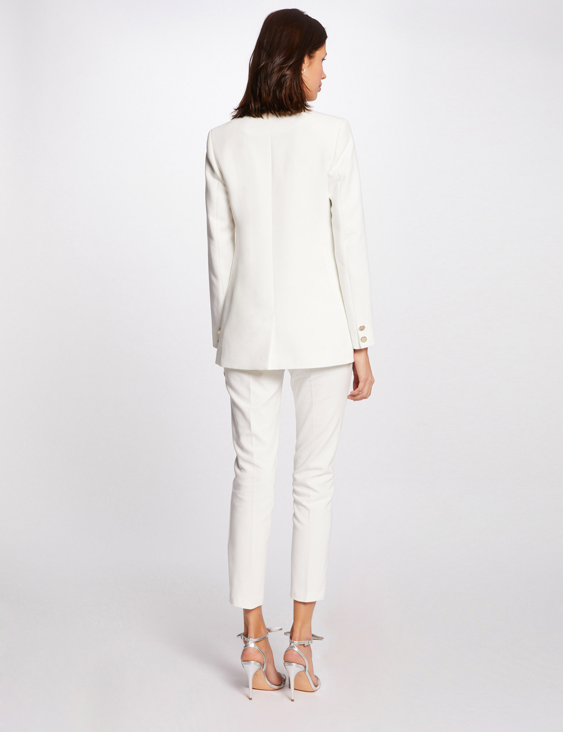 Cropped cigarette trousers ivory women