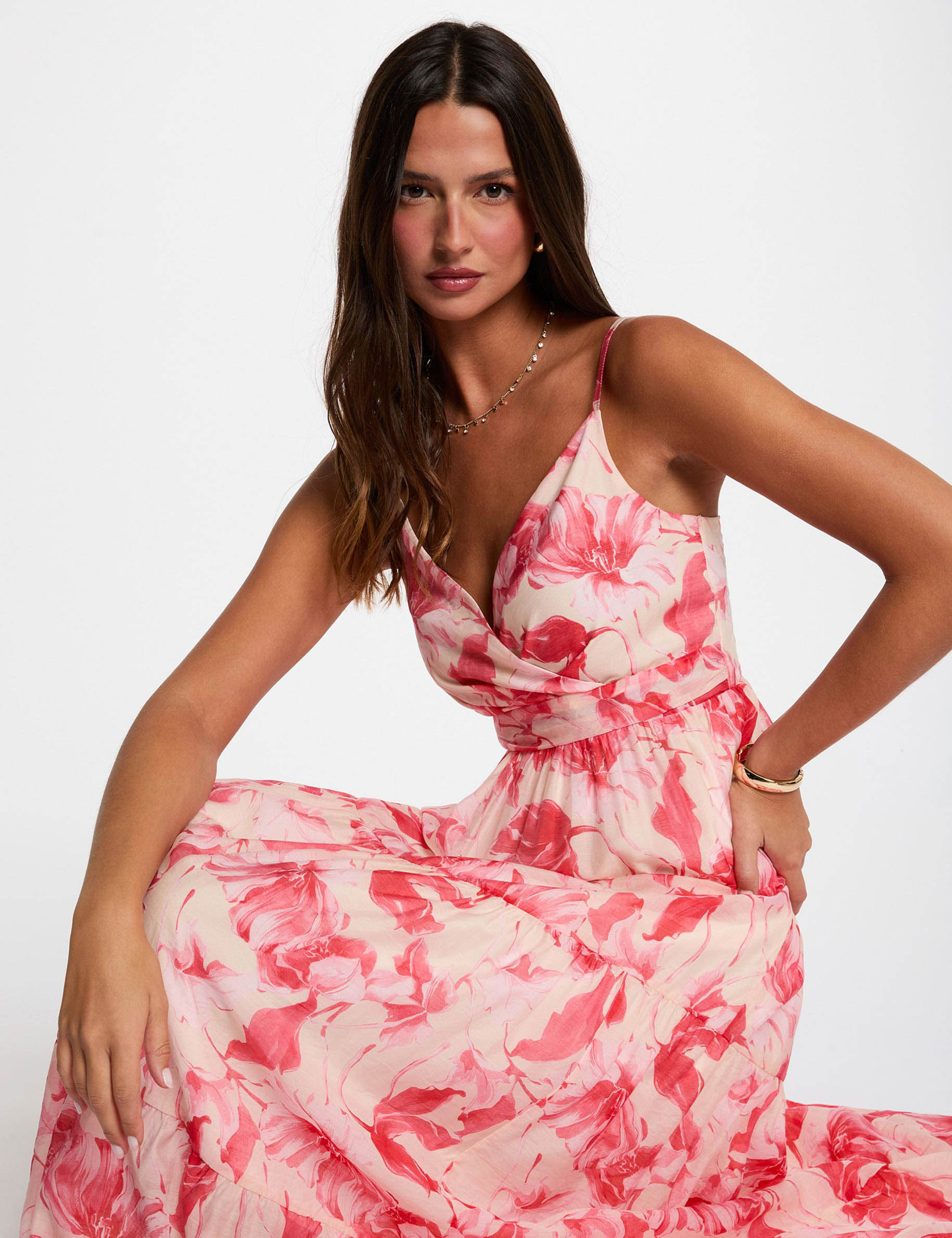 Long wrap dress multicolor women