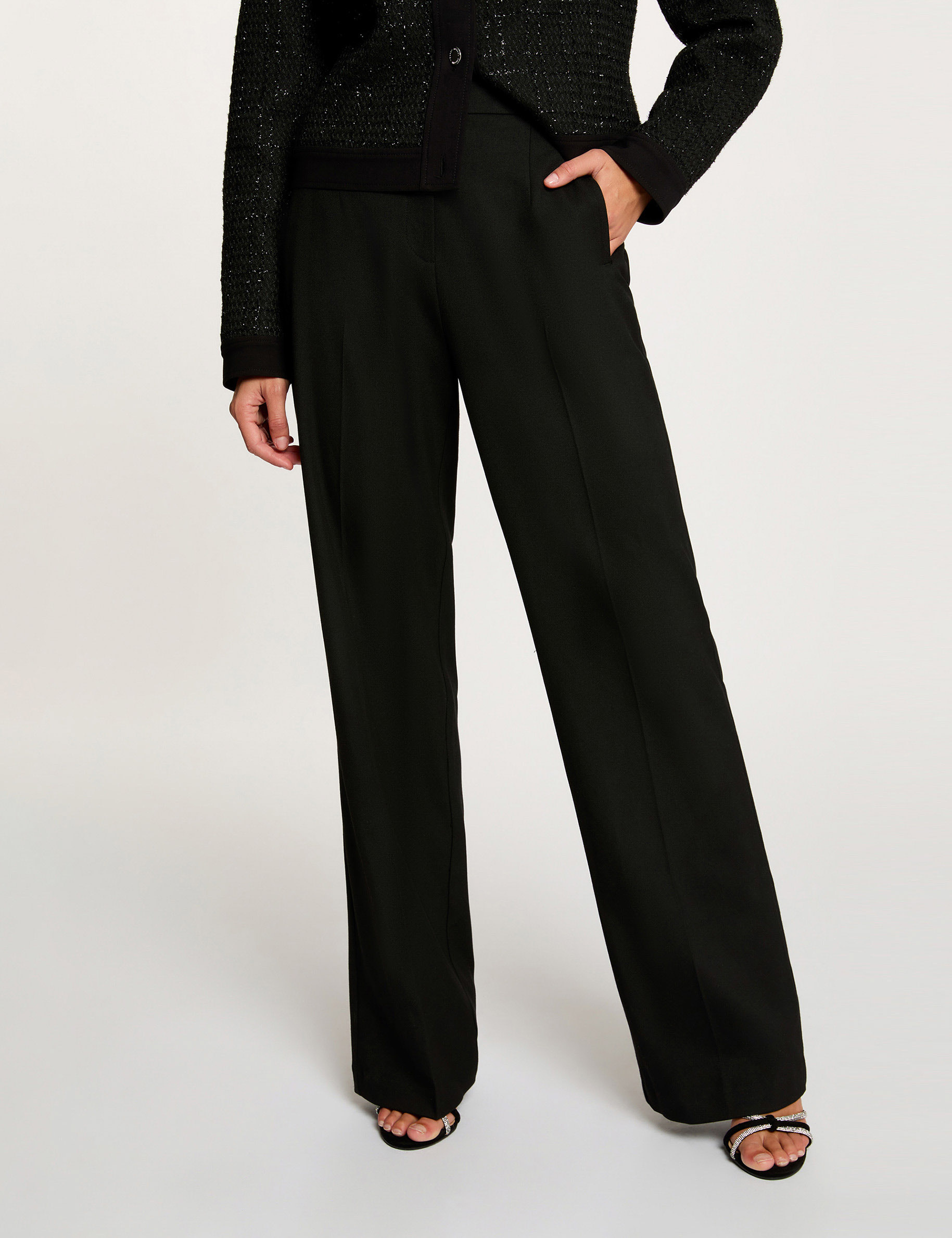 flare trousers with darts black women Flare trousers with darts black women