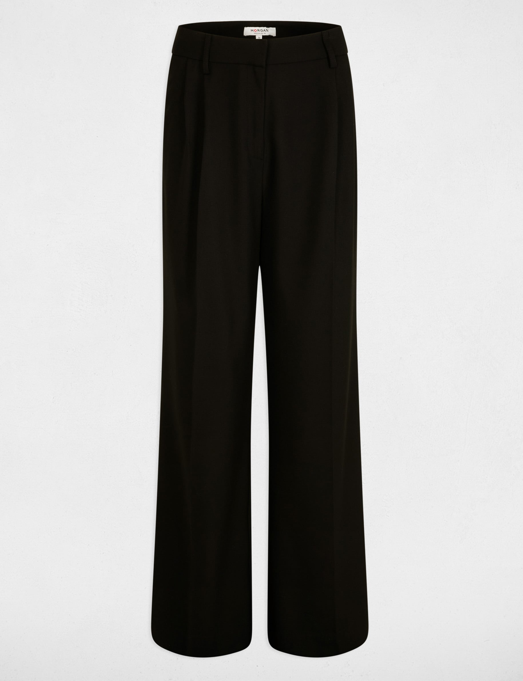 Wide leg trousers with darts black women