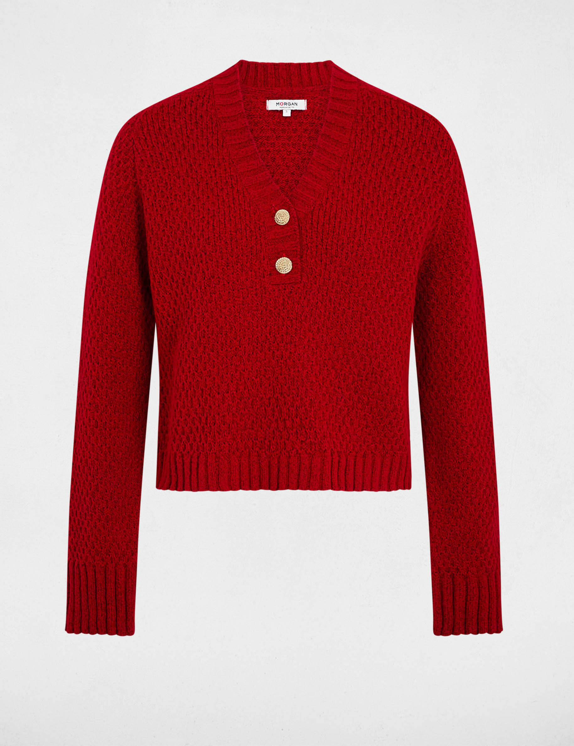 V-neck sweater red women