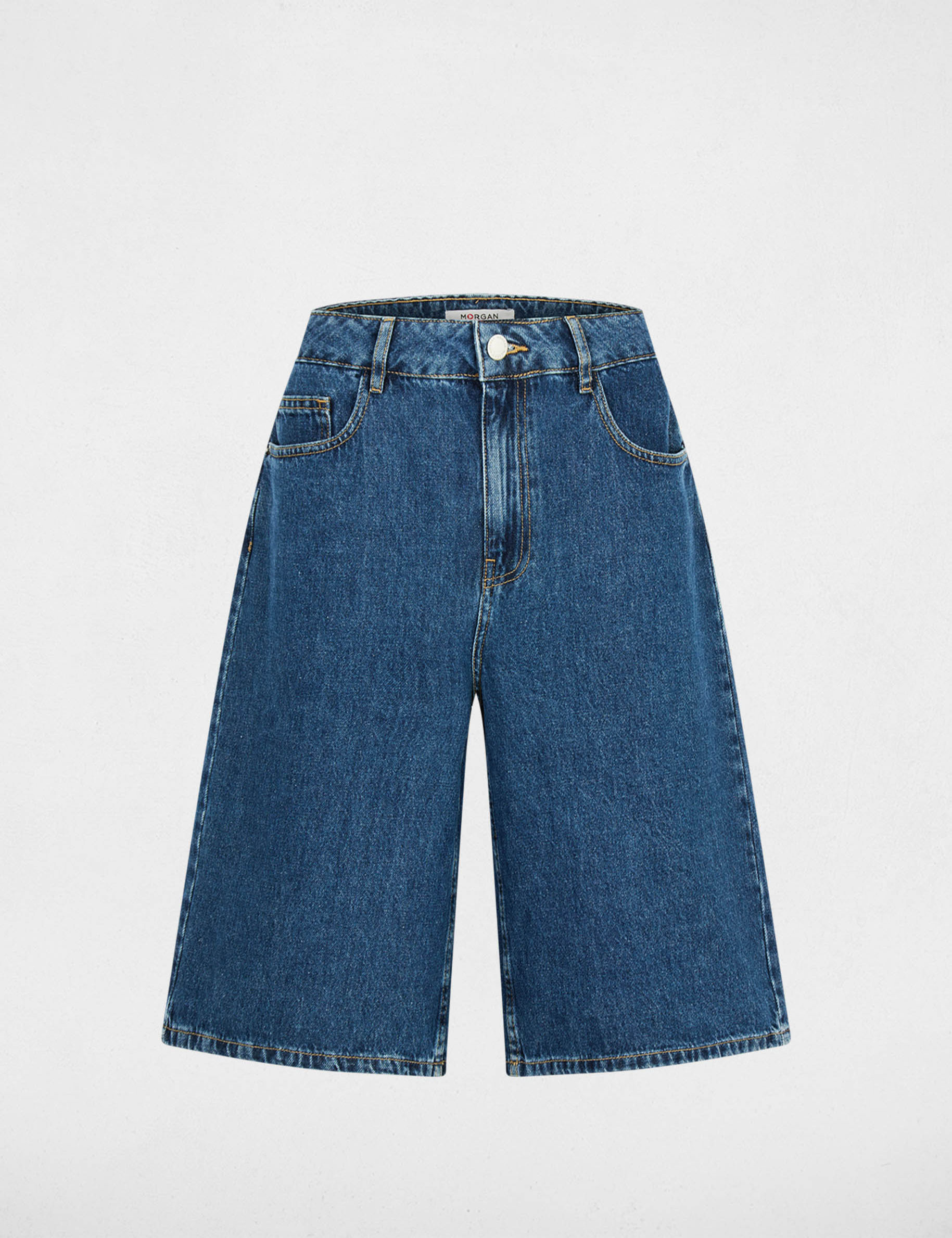 High-waisted shorts raw denim women