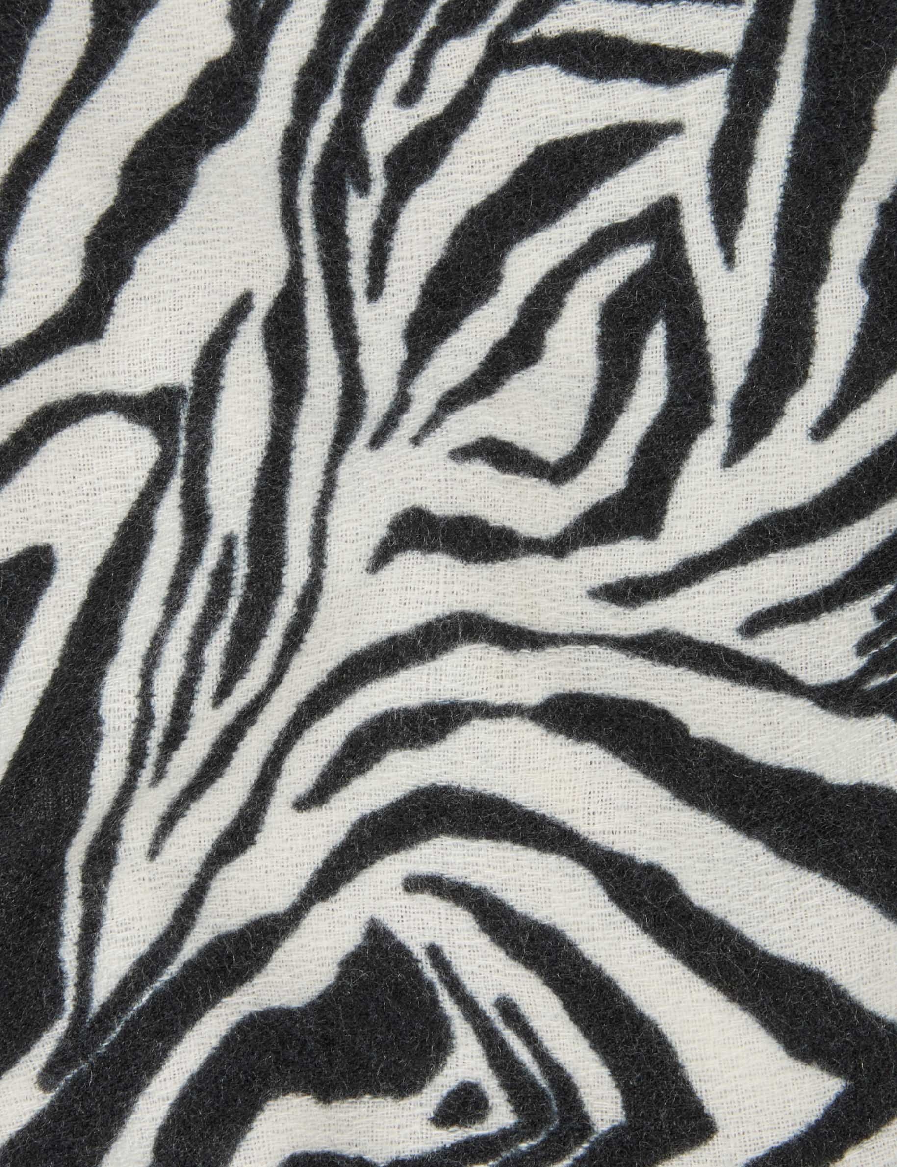 zebra print scarf white women null