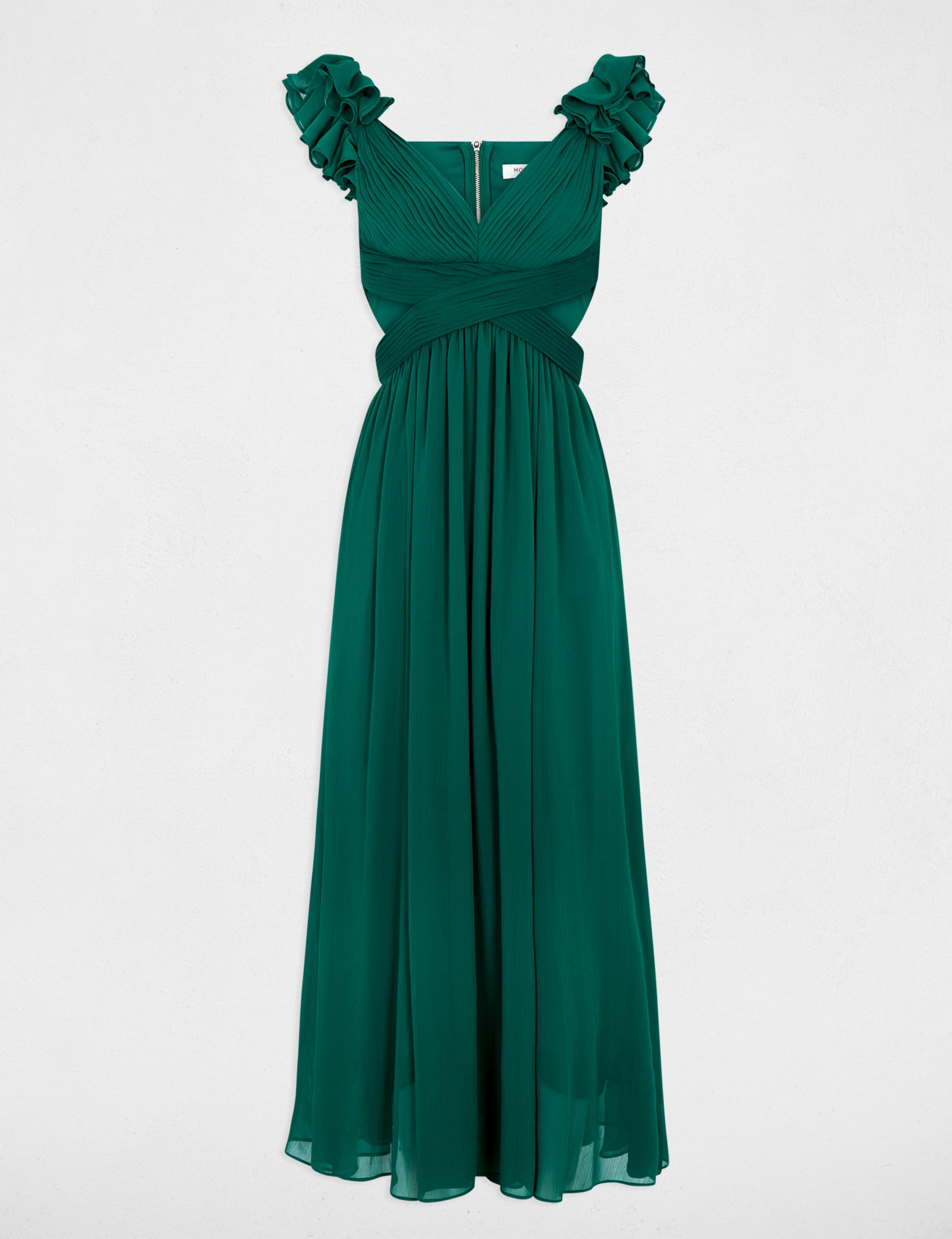Maxi loose straight dress green women