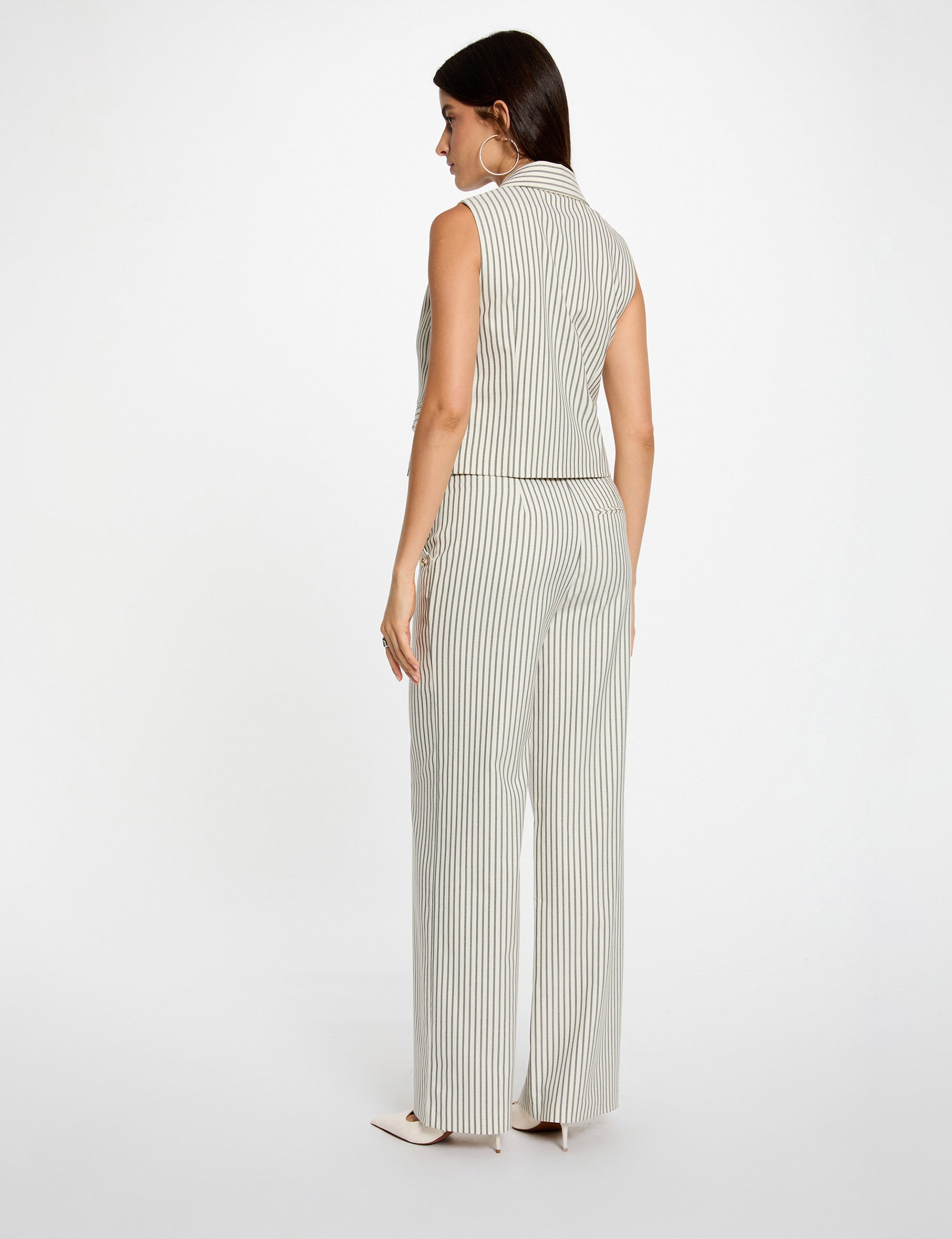 Striped wide-leg trousers multicolor women
