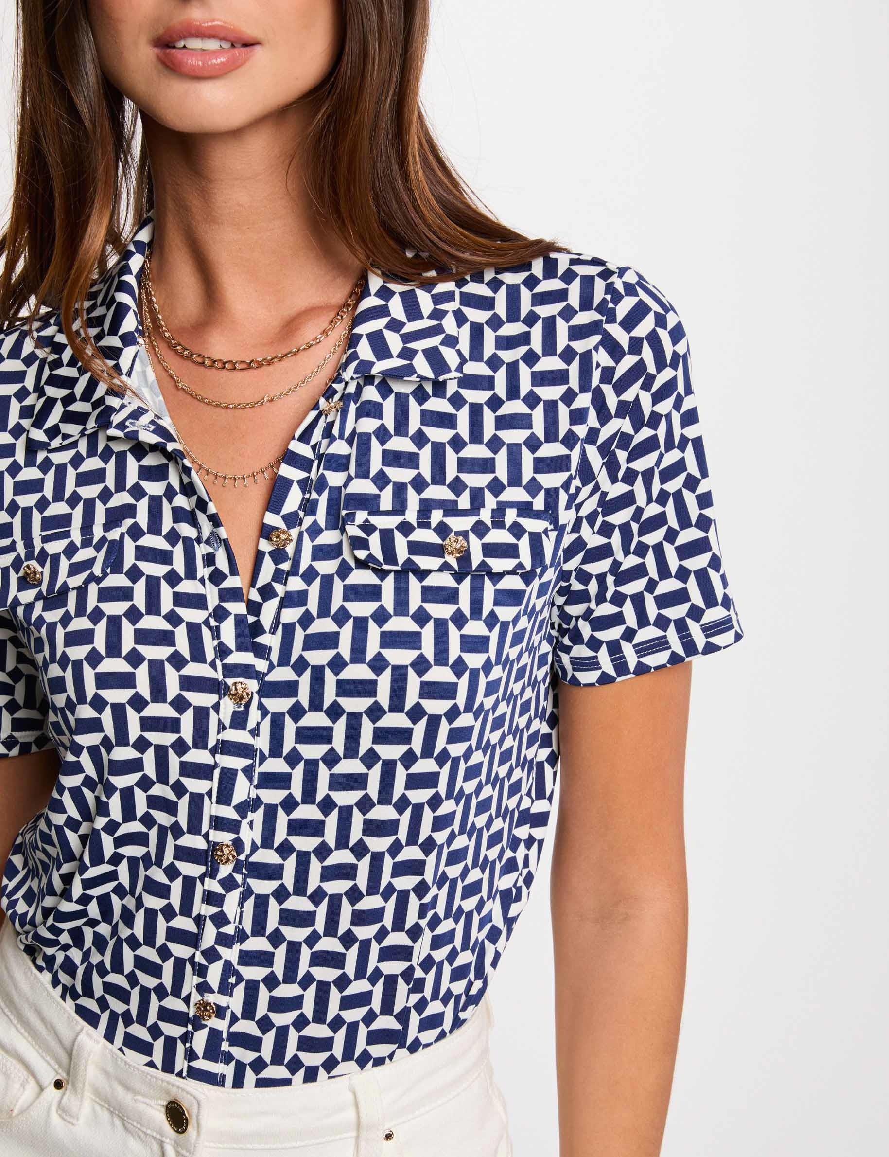 blouse manches courtes blanc femme Blouse manches courtes blanc femme