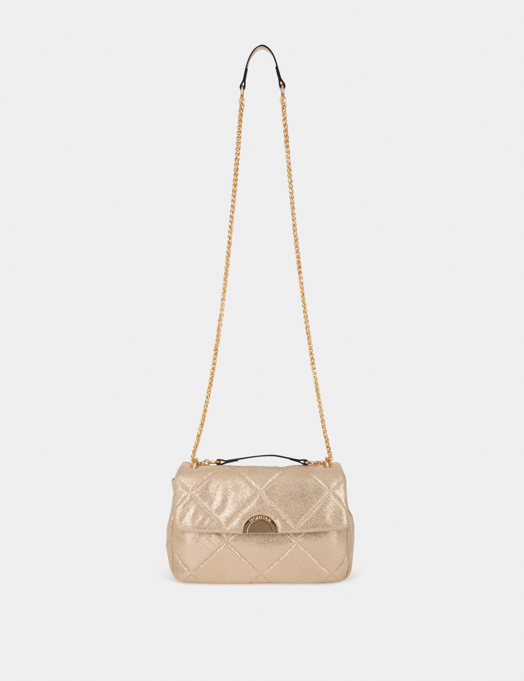 Metallised quilted clutch bag gold ladies' Metallised quilted clutch bag gold ladies'
