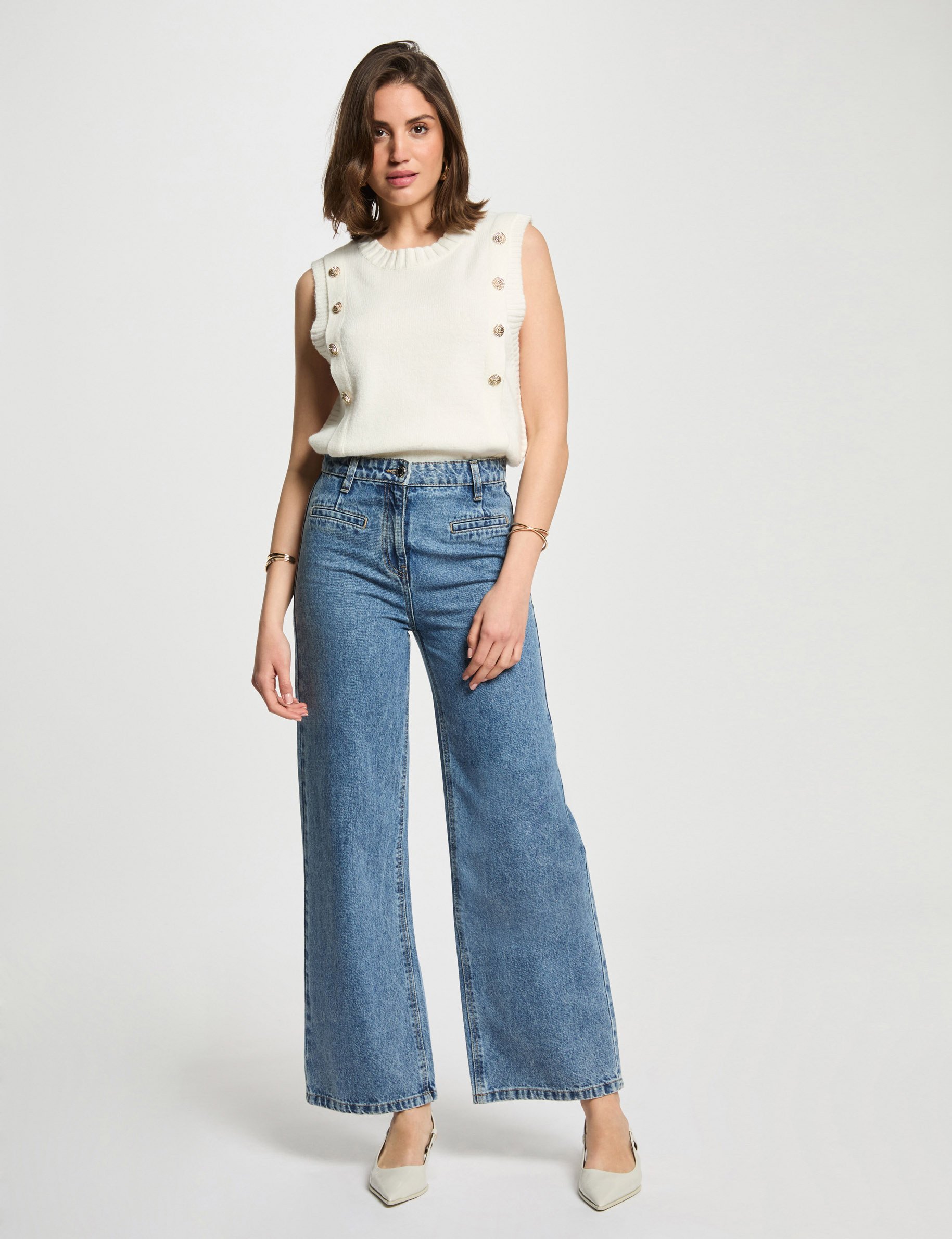 sleeveless jumper white women Sleeveless jumper white women