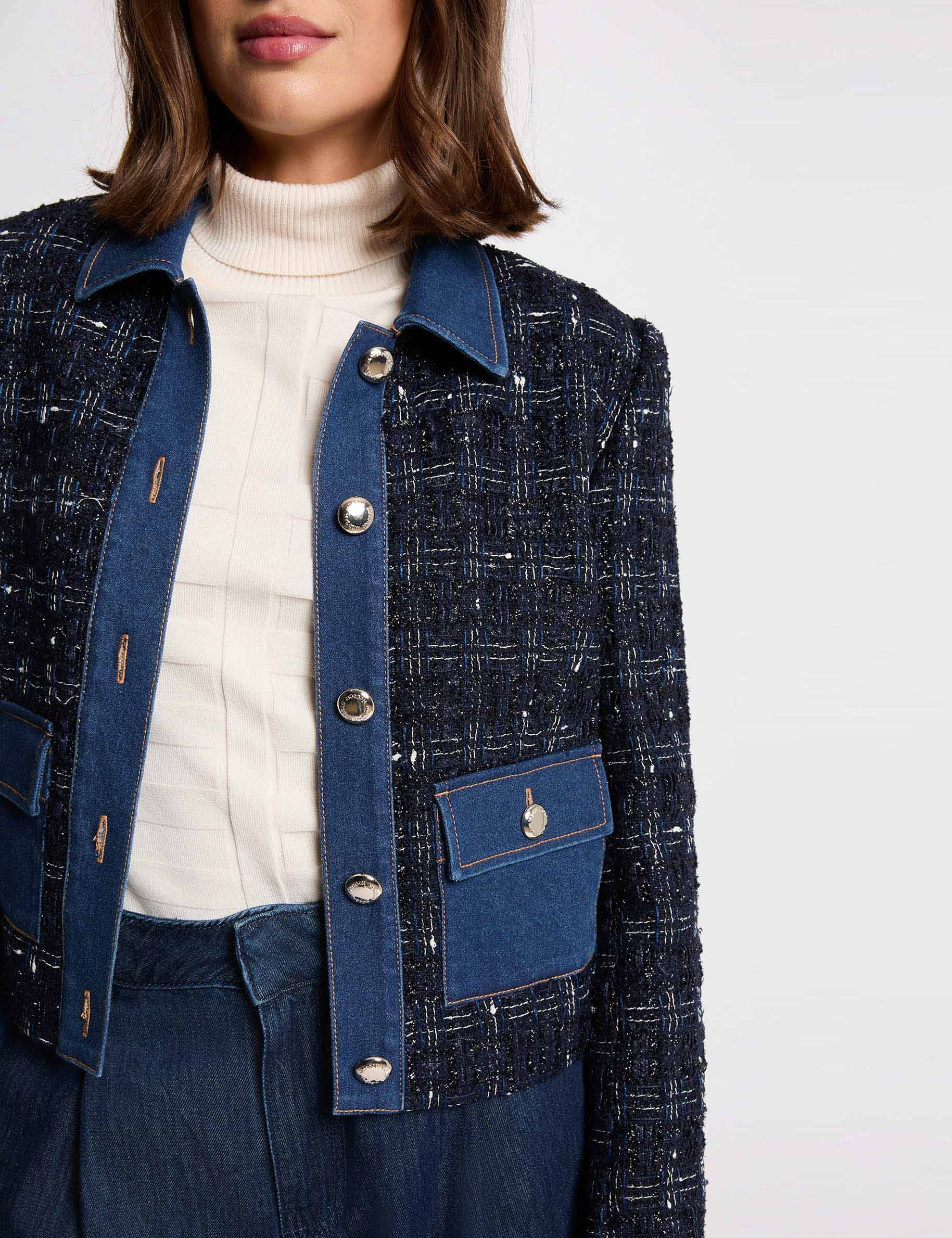 Fitted cropped jacket multicolor women