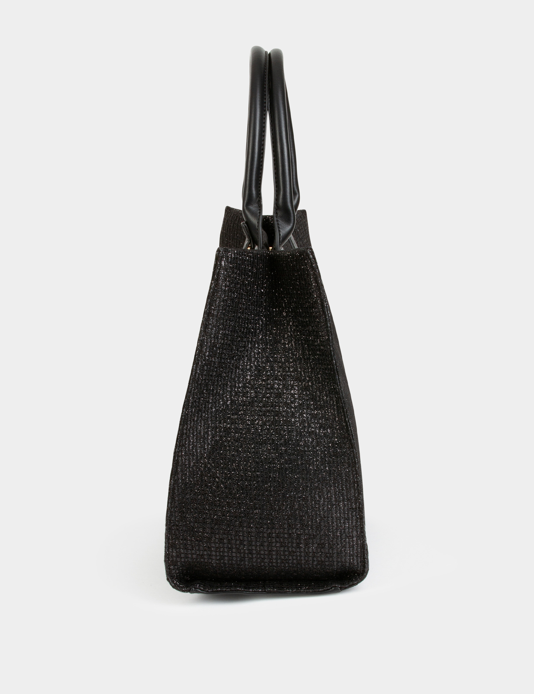 Rectangular shopper bag with spangles black ladies'