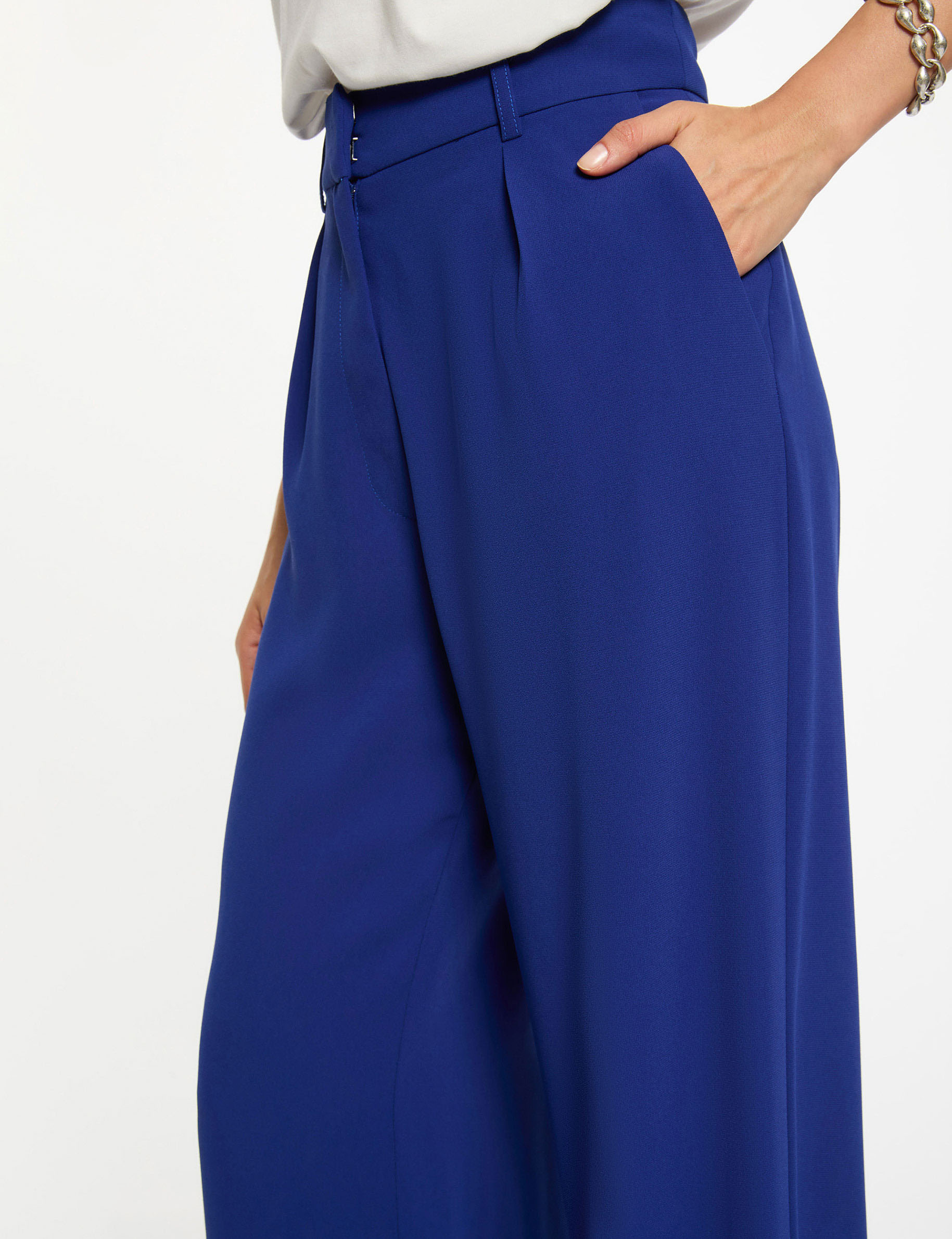Wide-leg trousers petroleum blue women