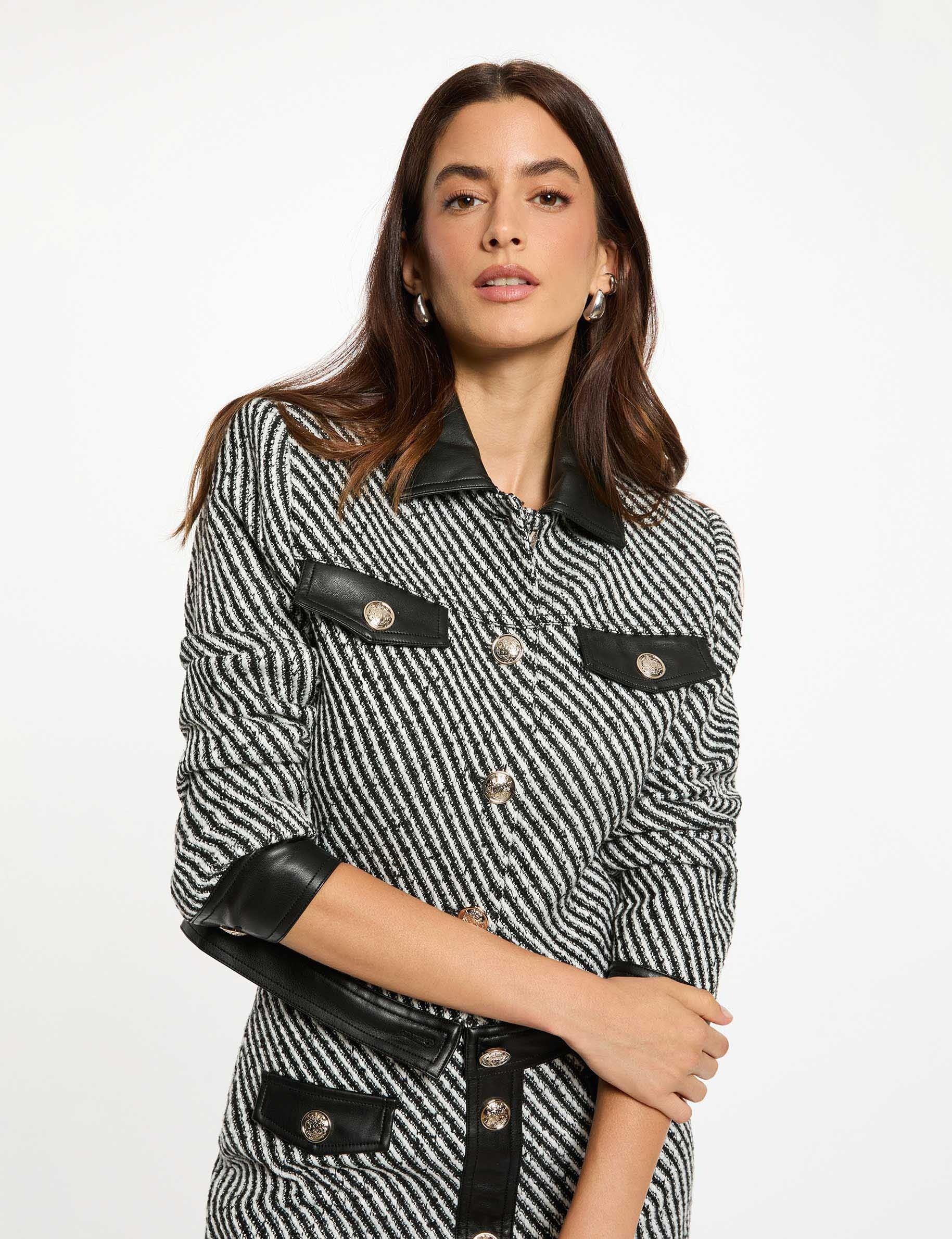 Fitted tweed jacket black women