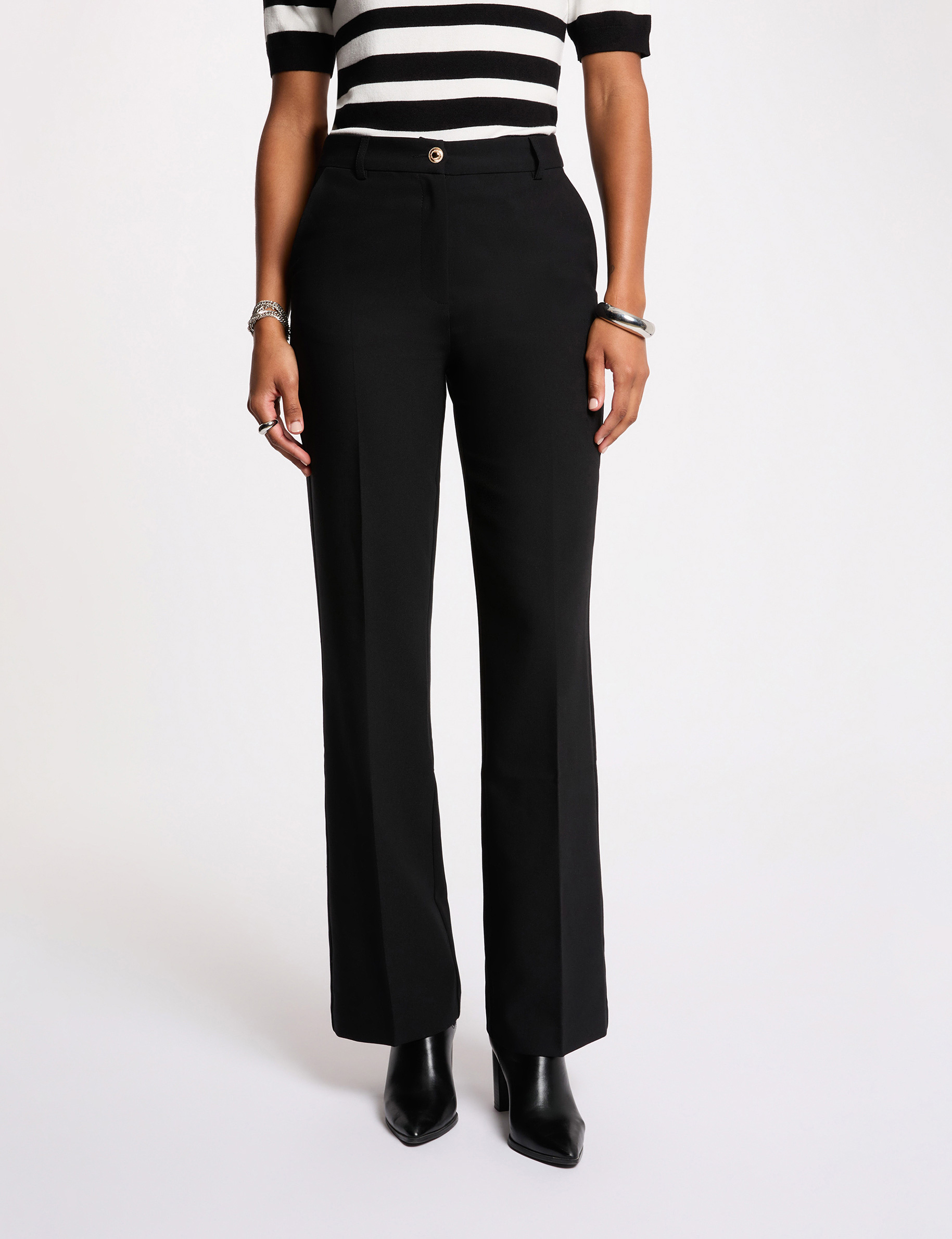 straight trousers with zip fastening black women Straight trousers with zip fastening black women
