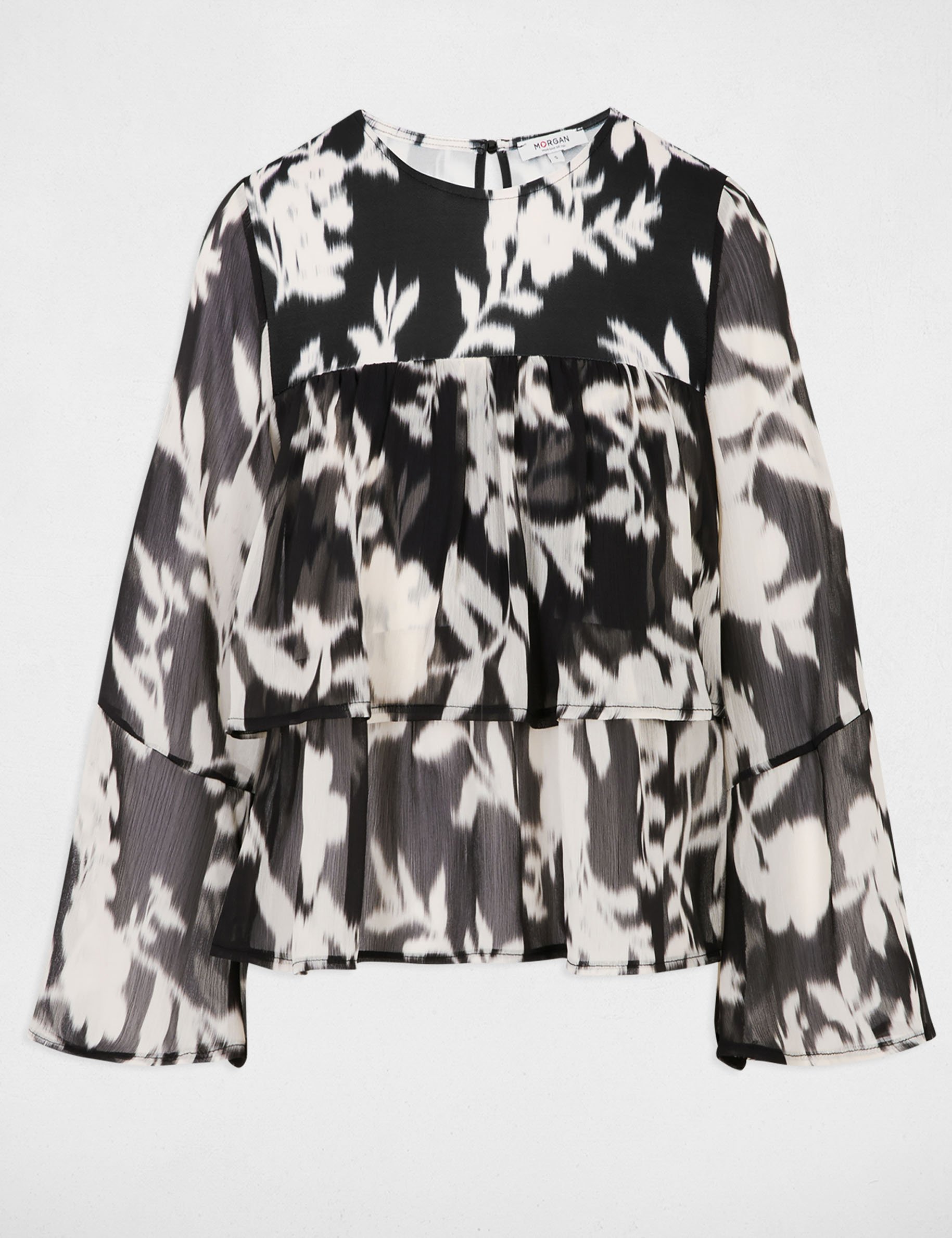 printed voile t shirt black women Printed voile t-shirt black women