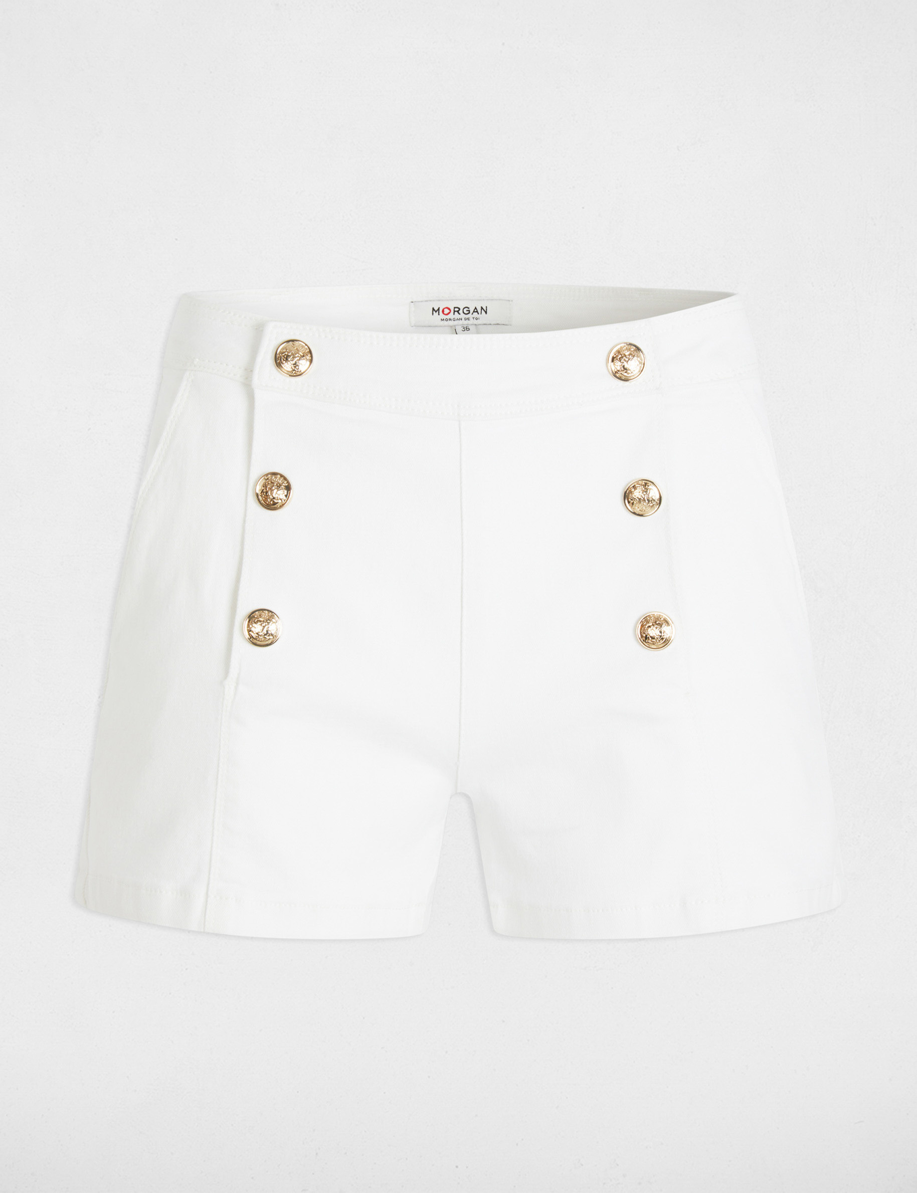 denim shorts with buttons white women Denim shorts with buttons white women