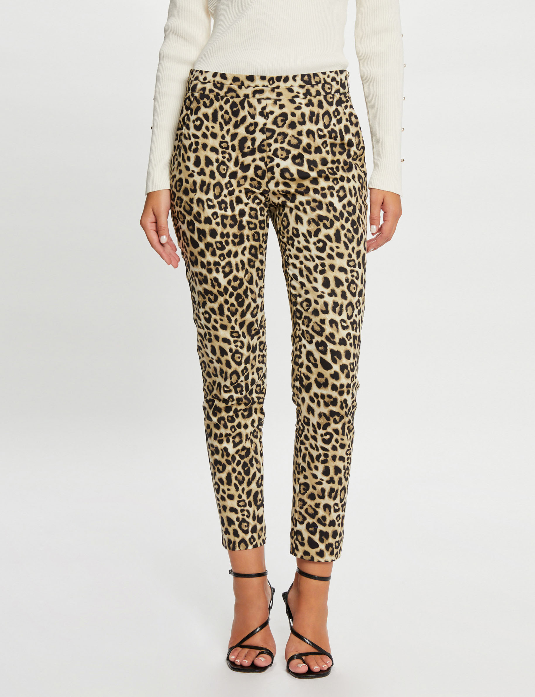 Cigarette trousers leopard print multico ladies' | Morgan