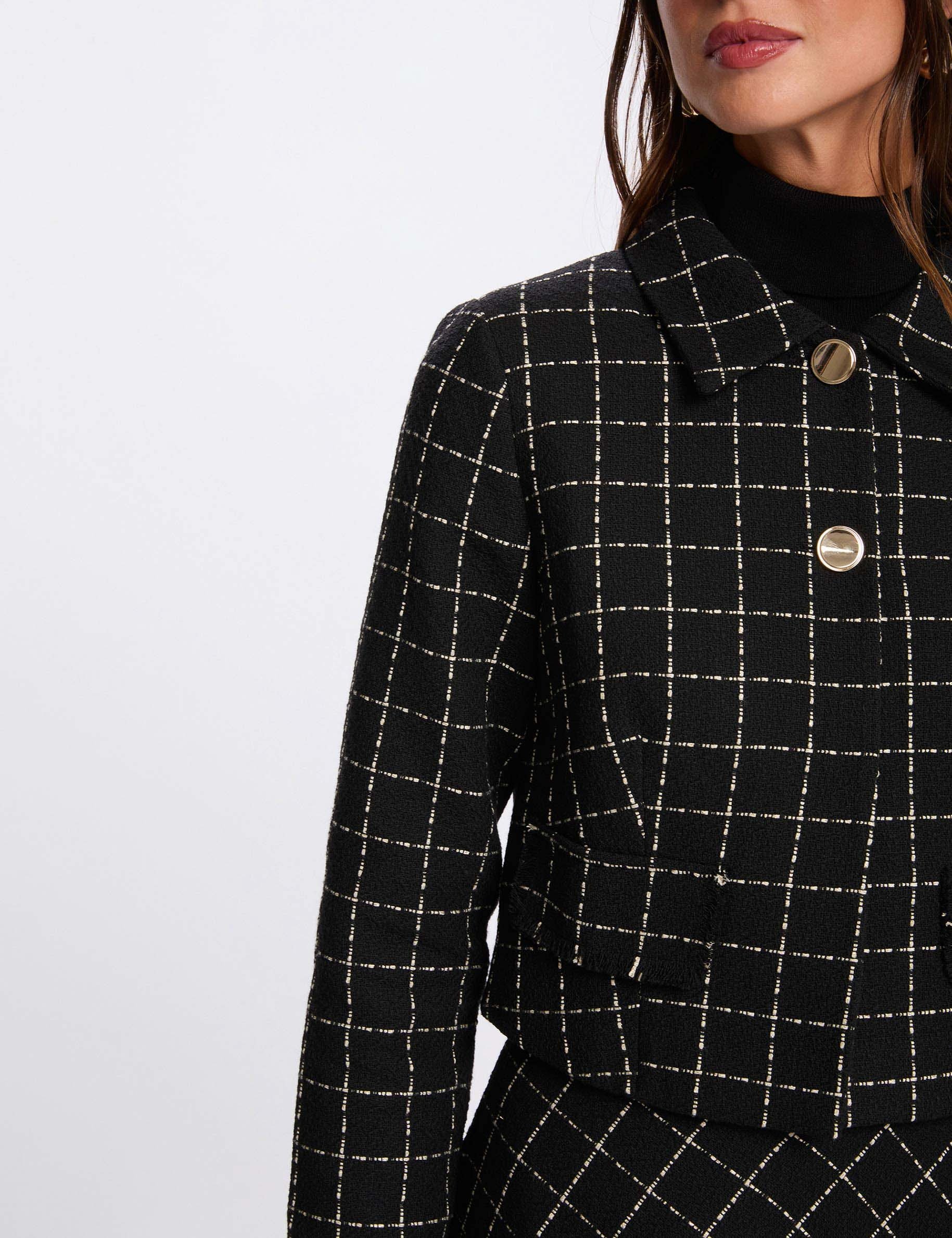 Fitted cropped jacket black women
