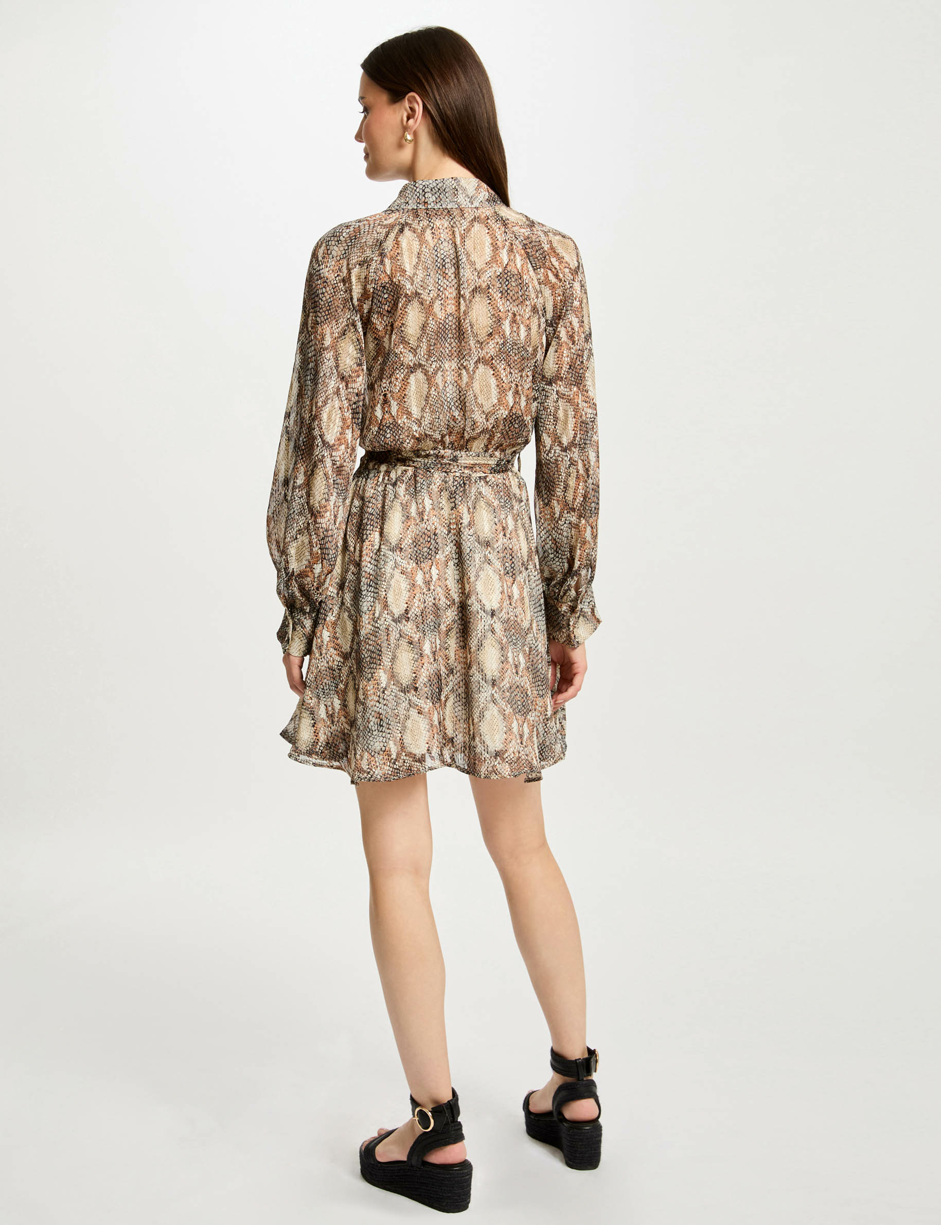 printed mini a line dress multicolored women Printed mini A-line dress multicolored women