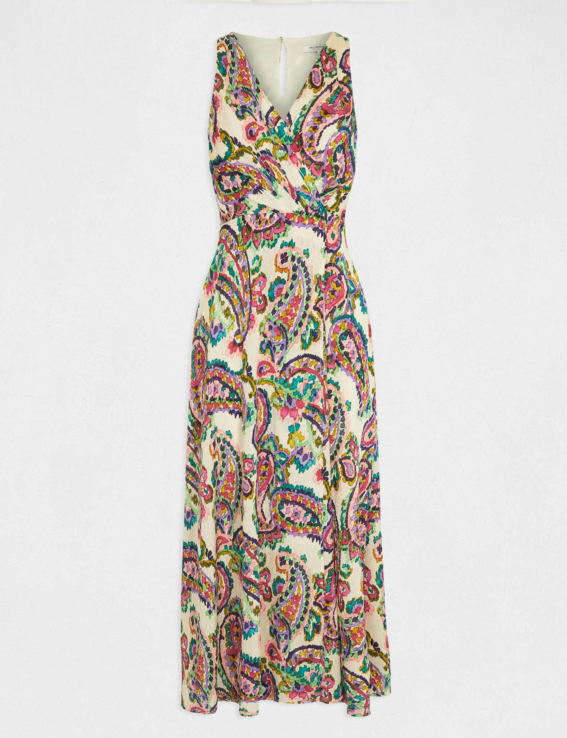 Maxi A-line dress with abstract print multico ladies'