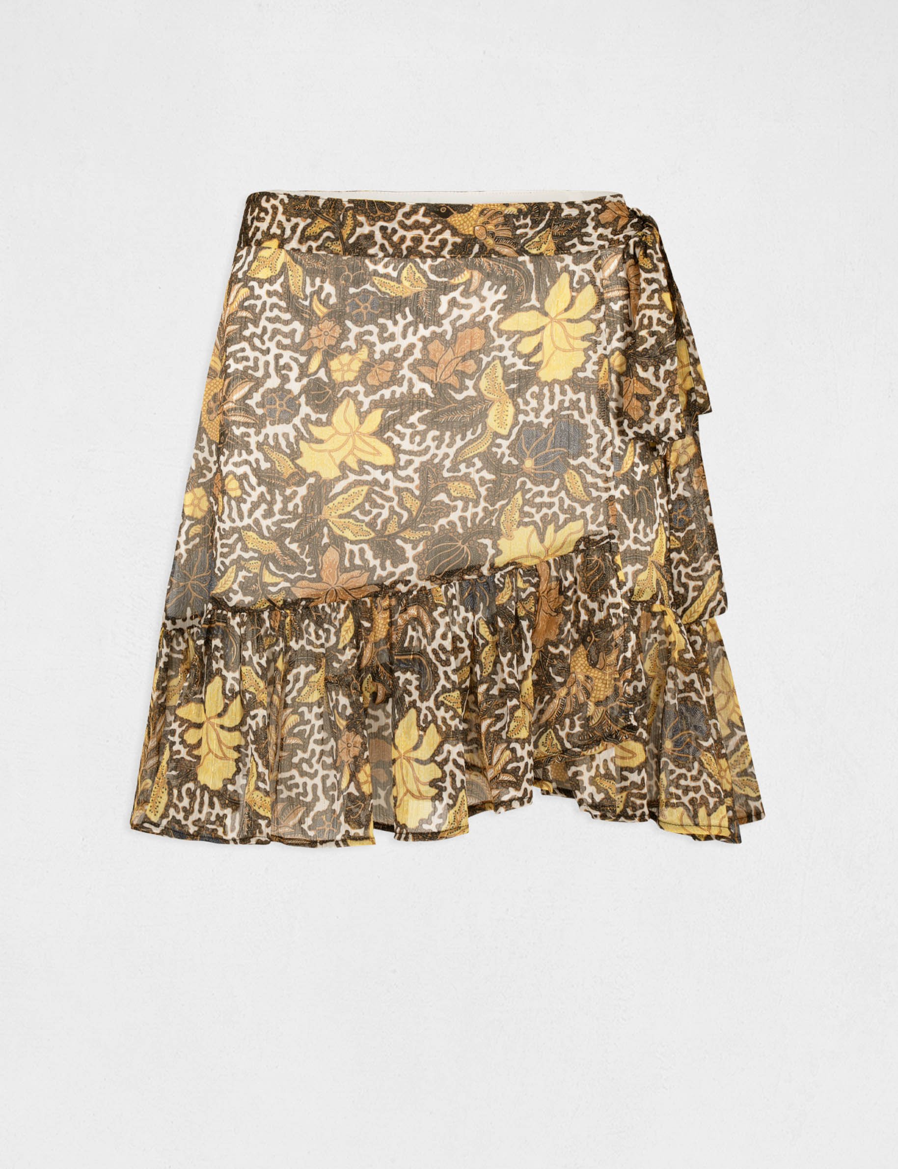 A-line skirt with vegetal print multicolored women