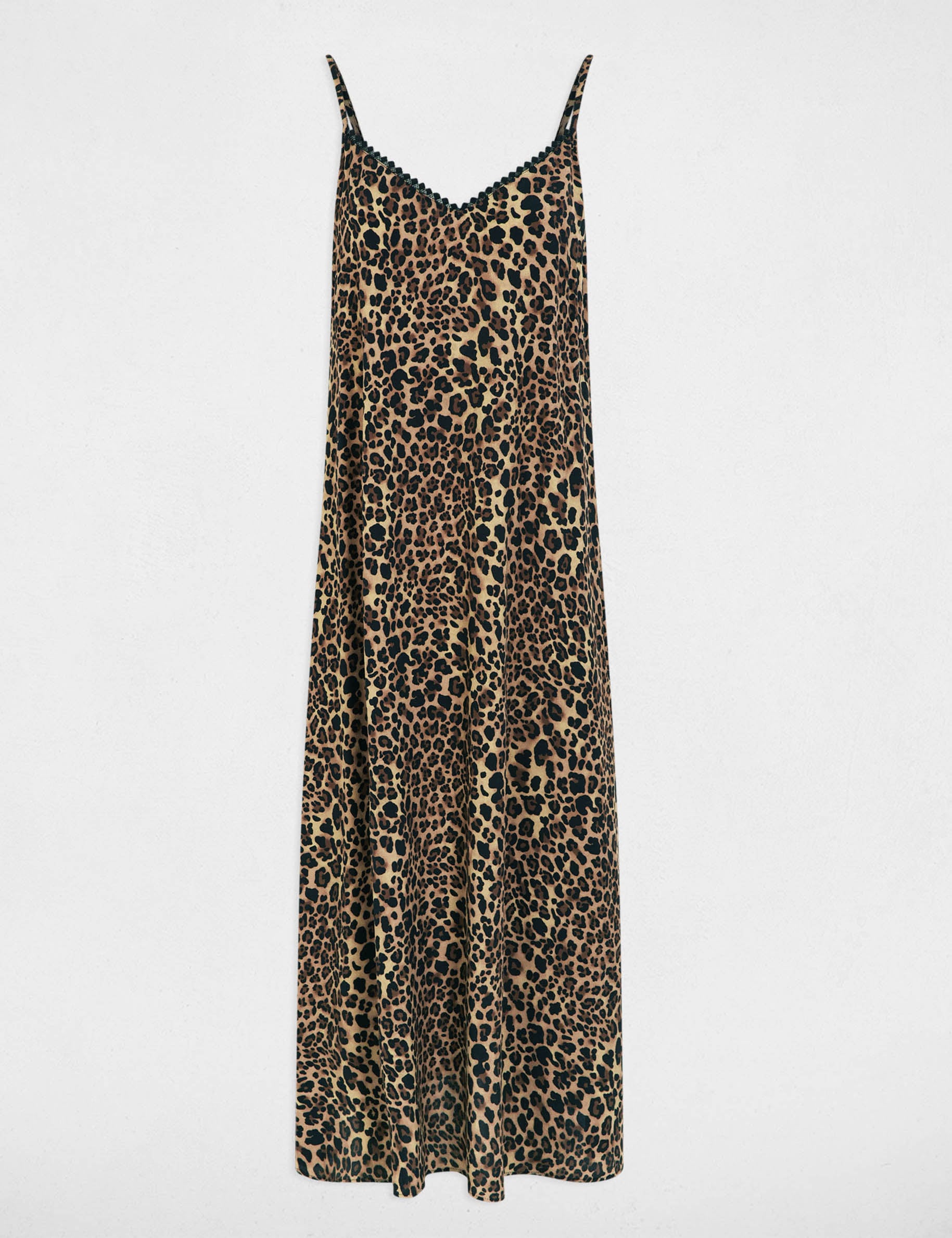 Straight dress with V-neck multicolor women