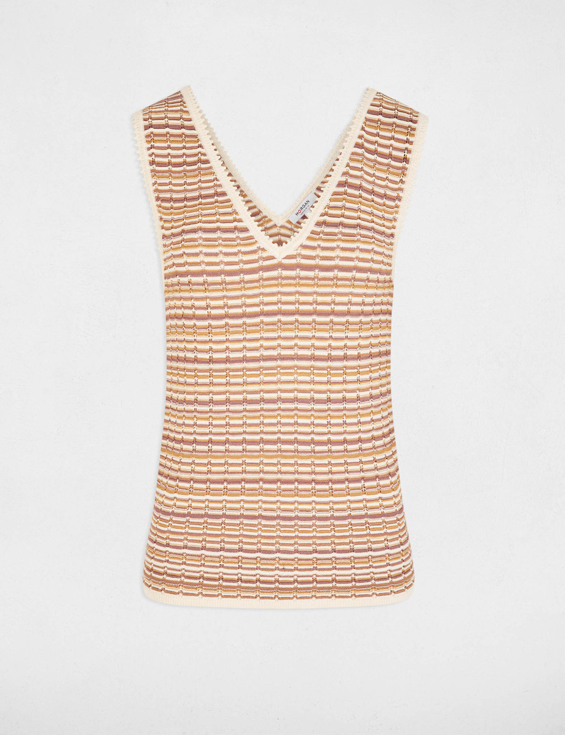 Fitted v-neck sweater beige women