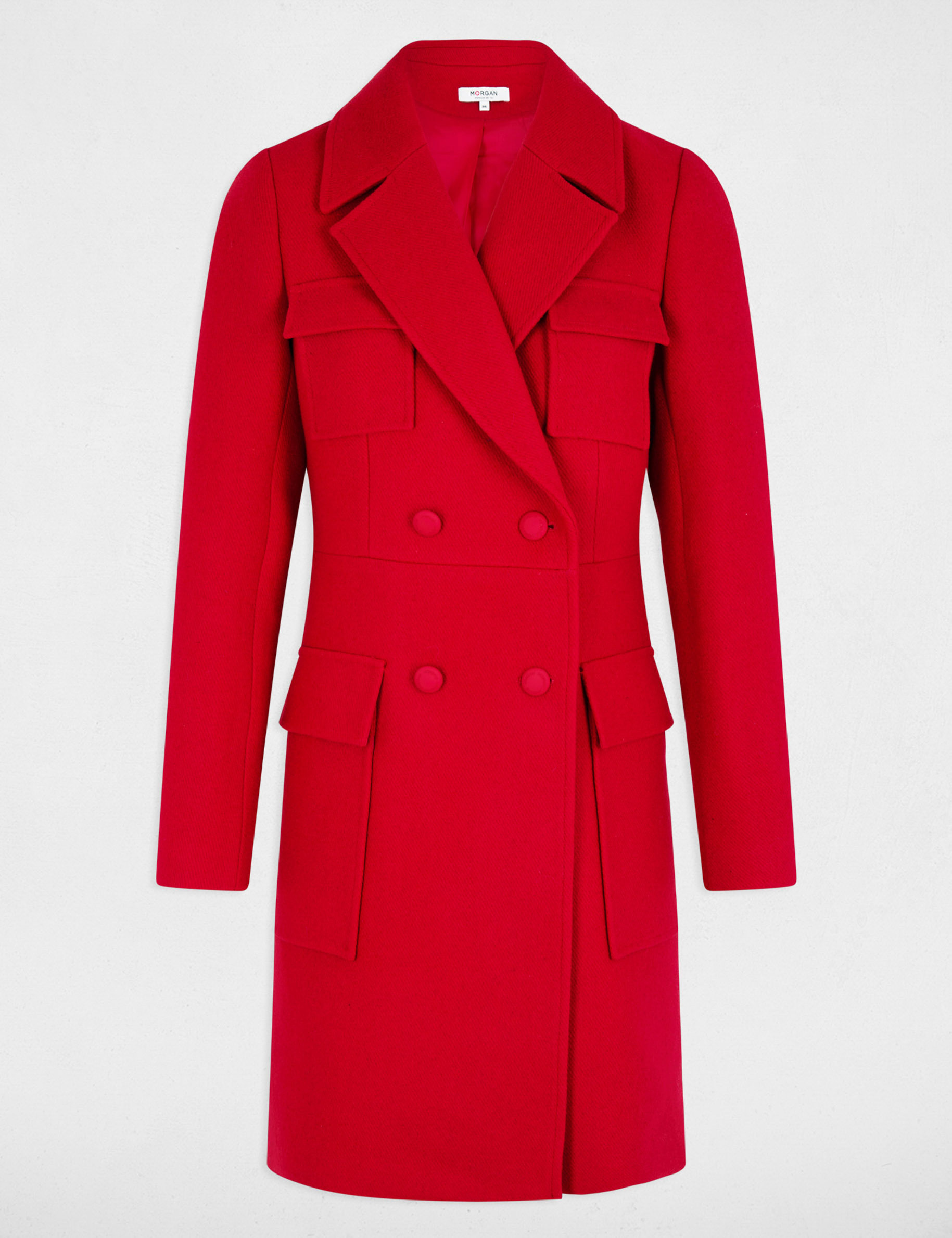 buttoned long coat red women Buttoned long coat red women