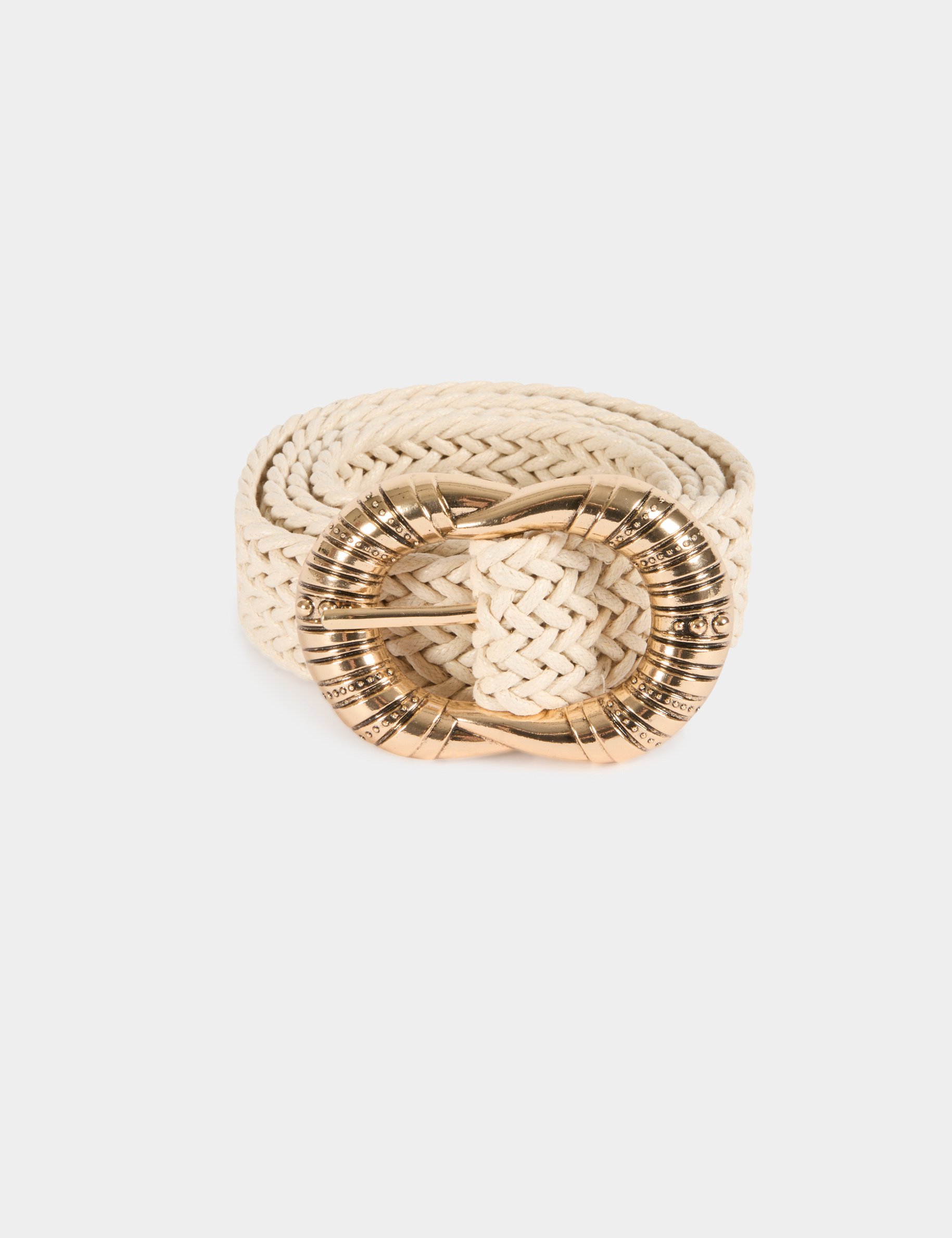 Wide braided belt white women