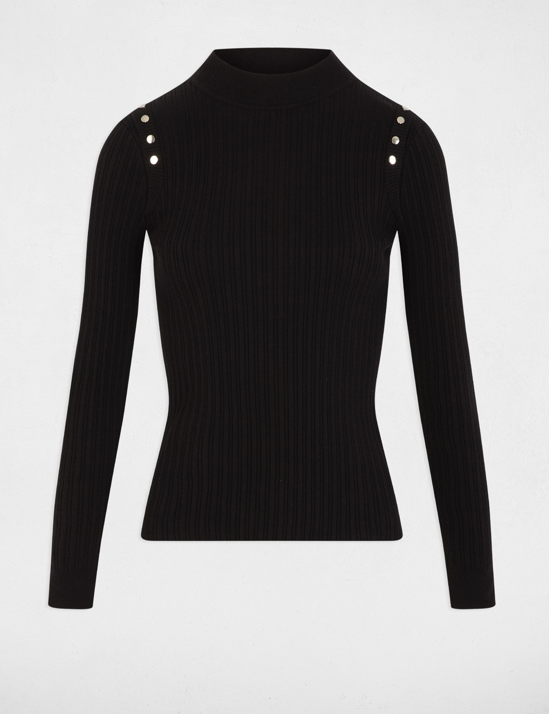 Fitted high neck sweater black women
