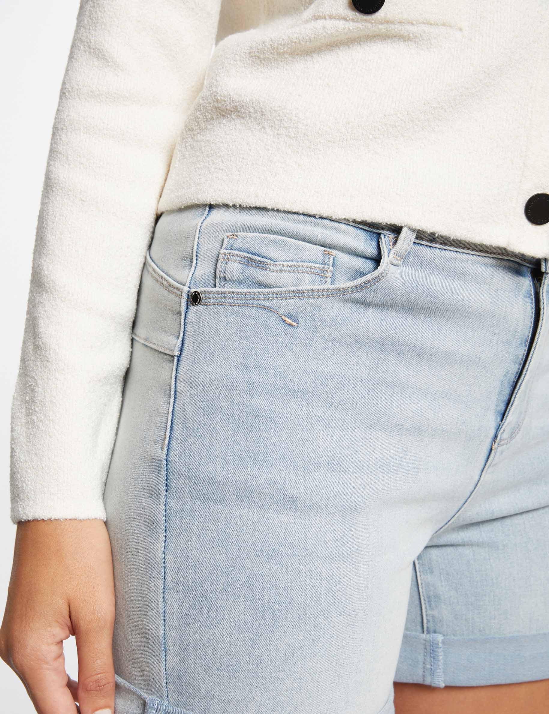 Straight denim shorts bleach denim women