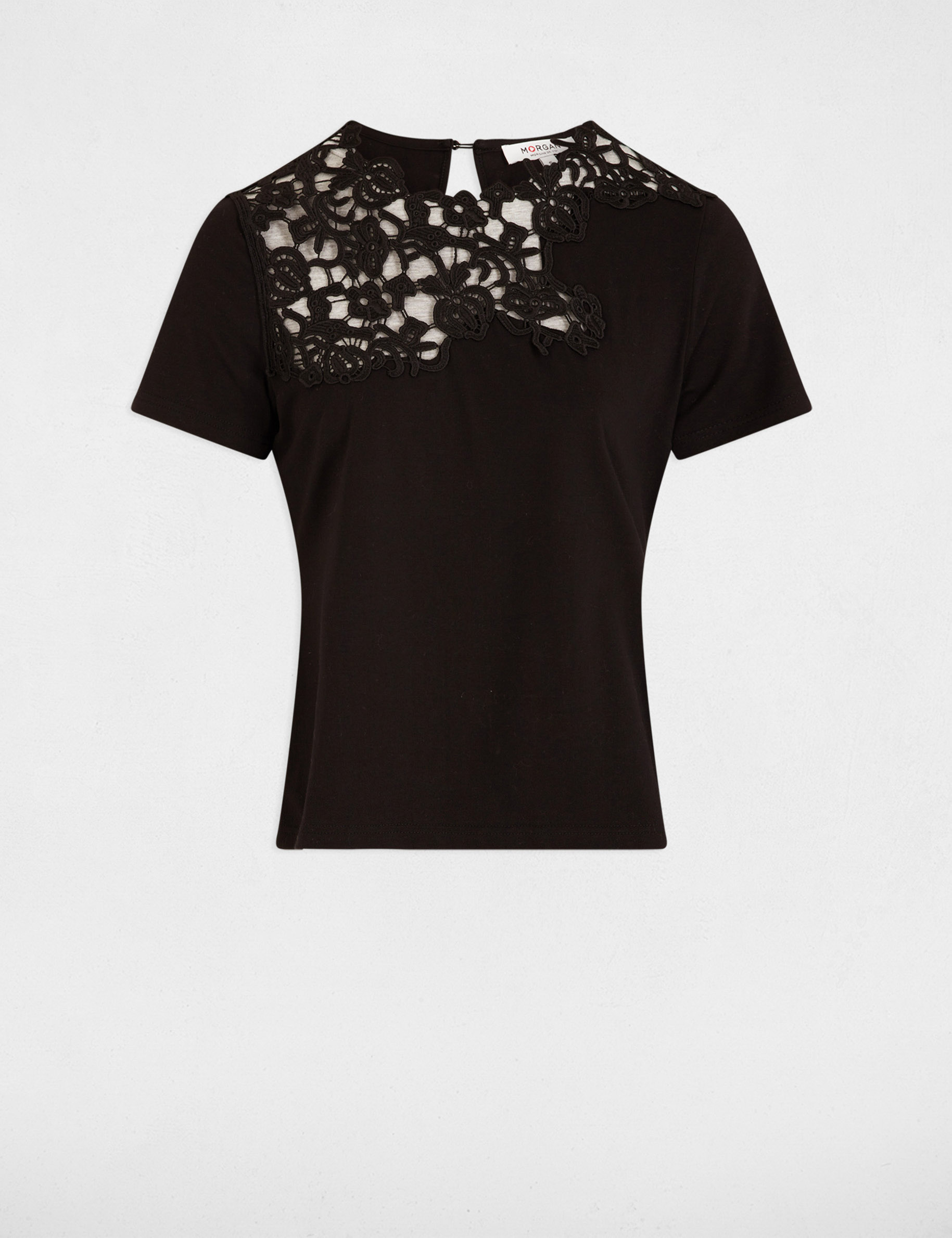t shirt manches courtes noir femme T-shirt manches courtes noir femme