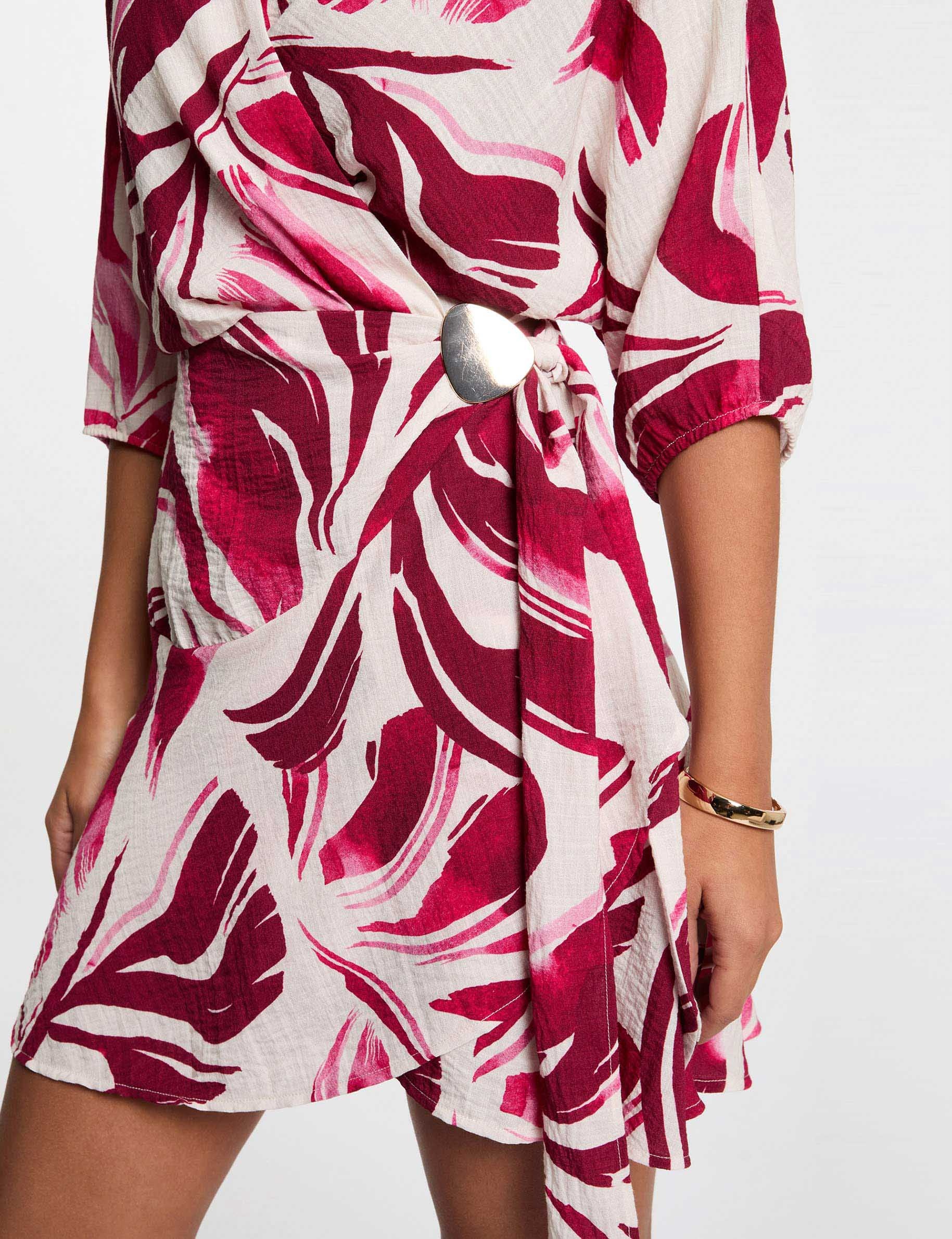 Pleated wrap dress multicolor women