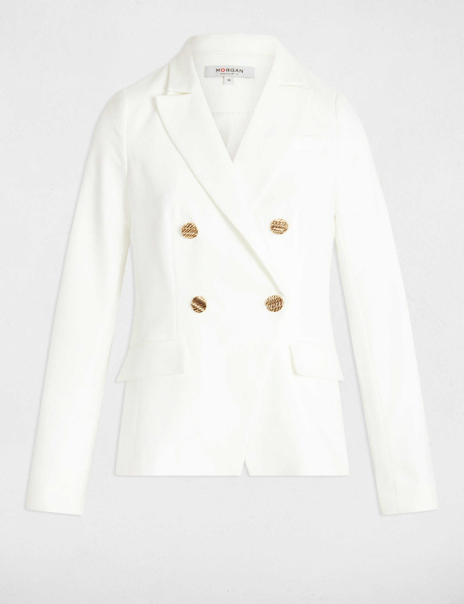 Double breasted blazer white women