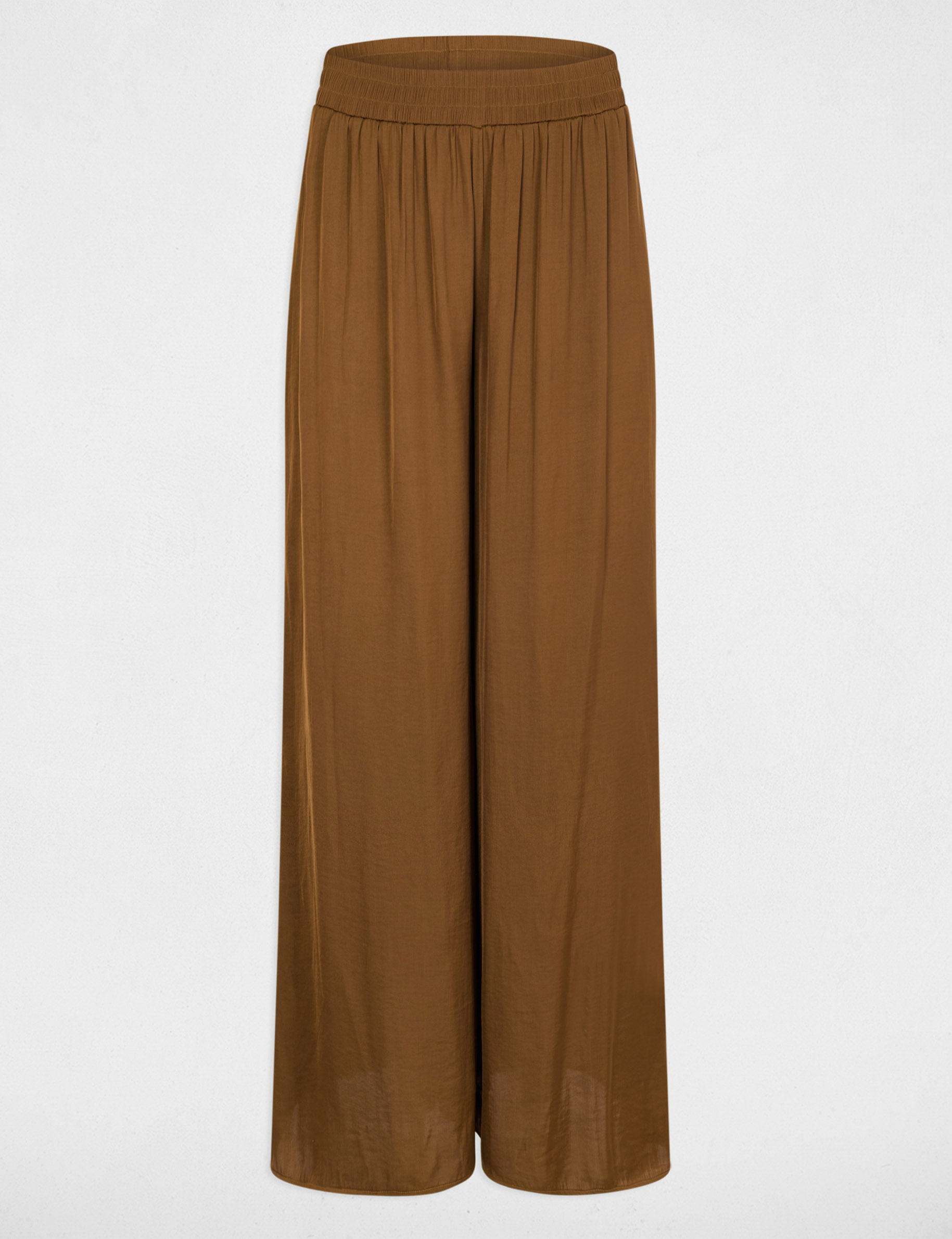 Flowy wide-leg trousers camel women