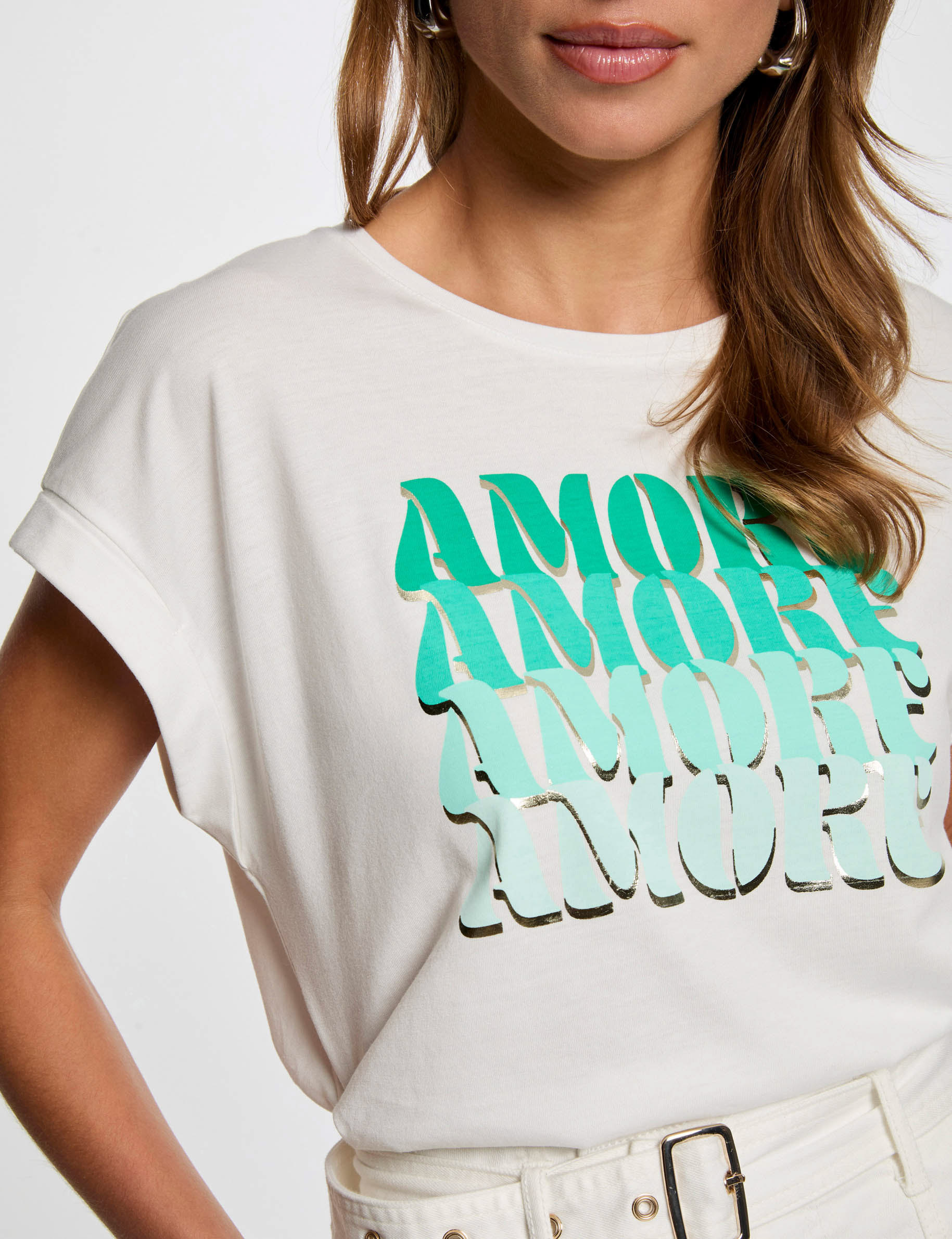 t shirt with message white women T-shirt with message white women