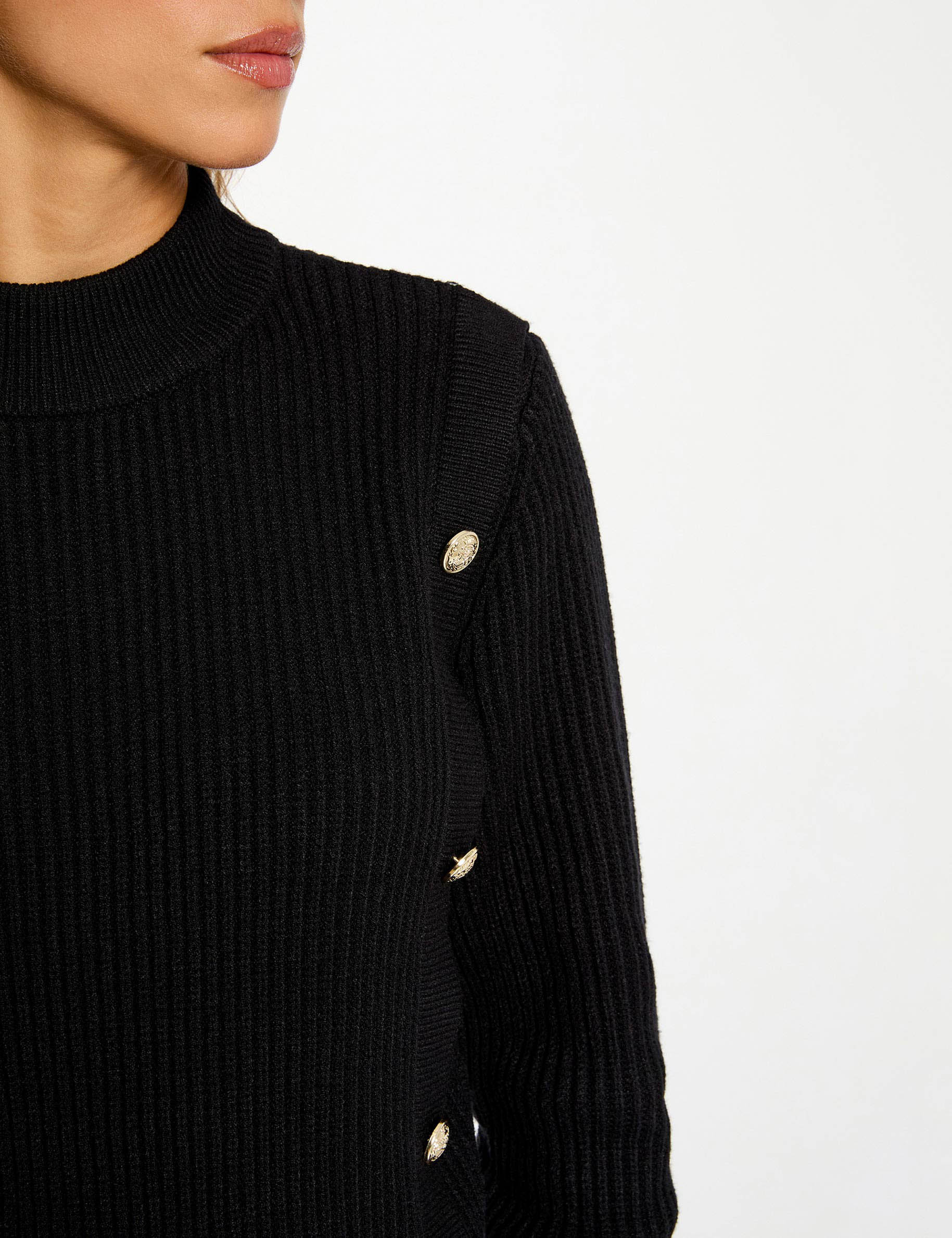 cropped high neck sweater black women Cropped high neck sweater black women