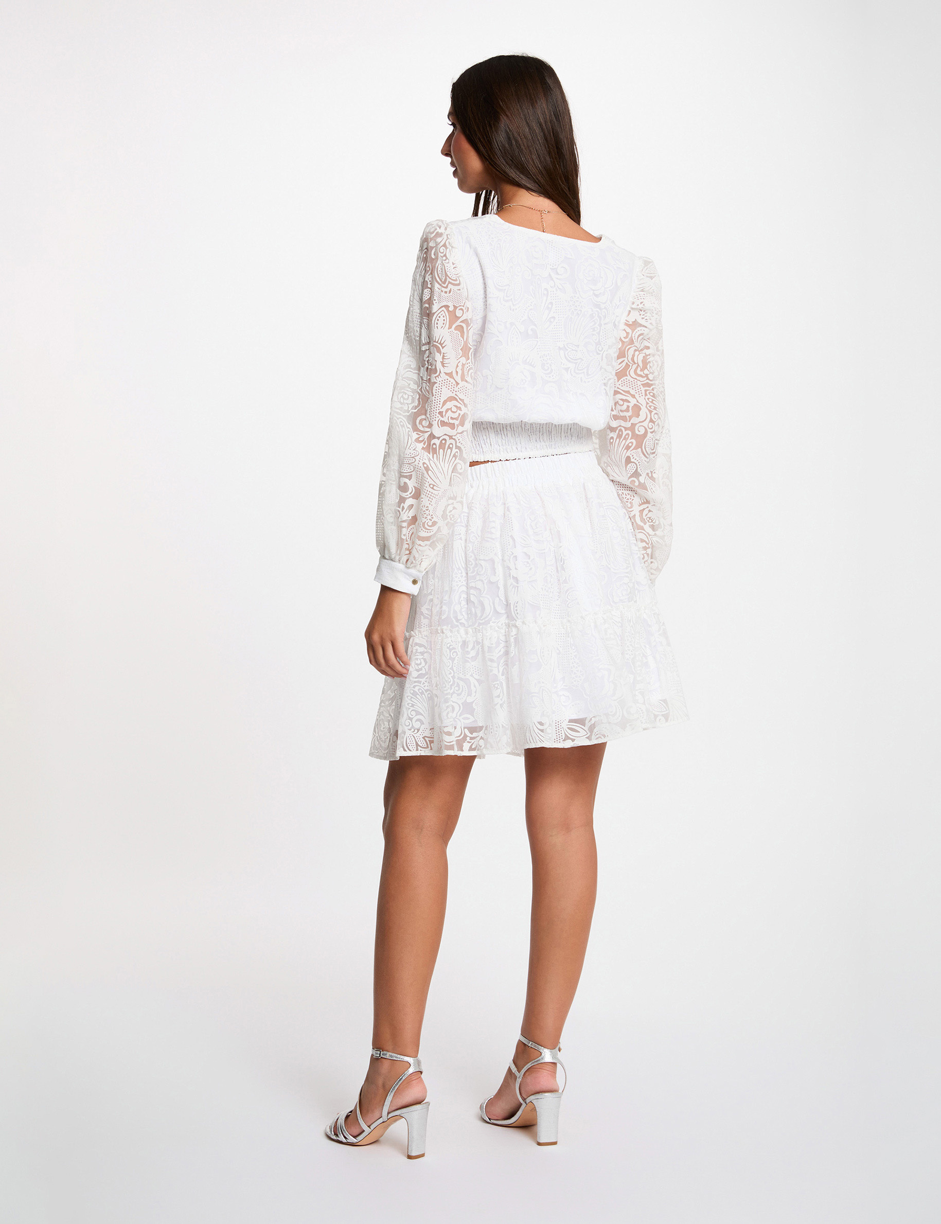 Flared short skirt white women