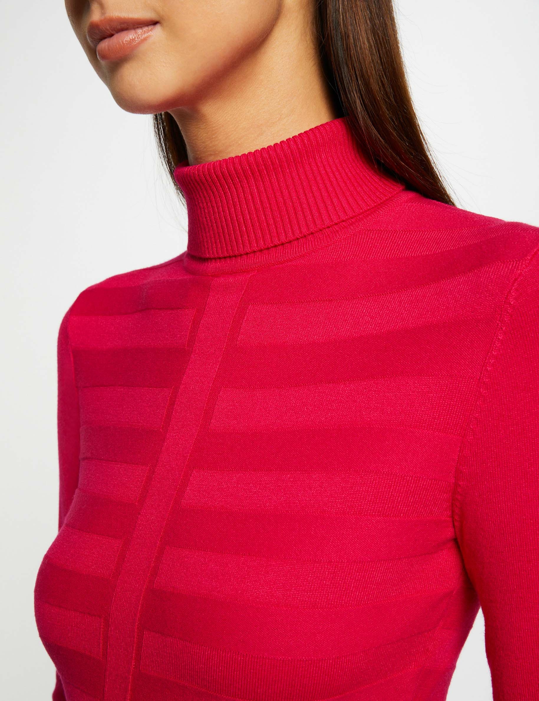 Long-sleeved jumper turtleneck medium pink ladies'