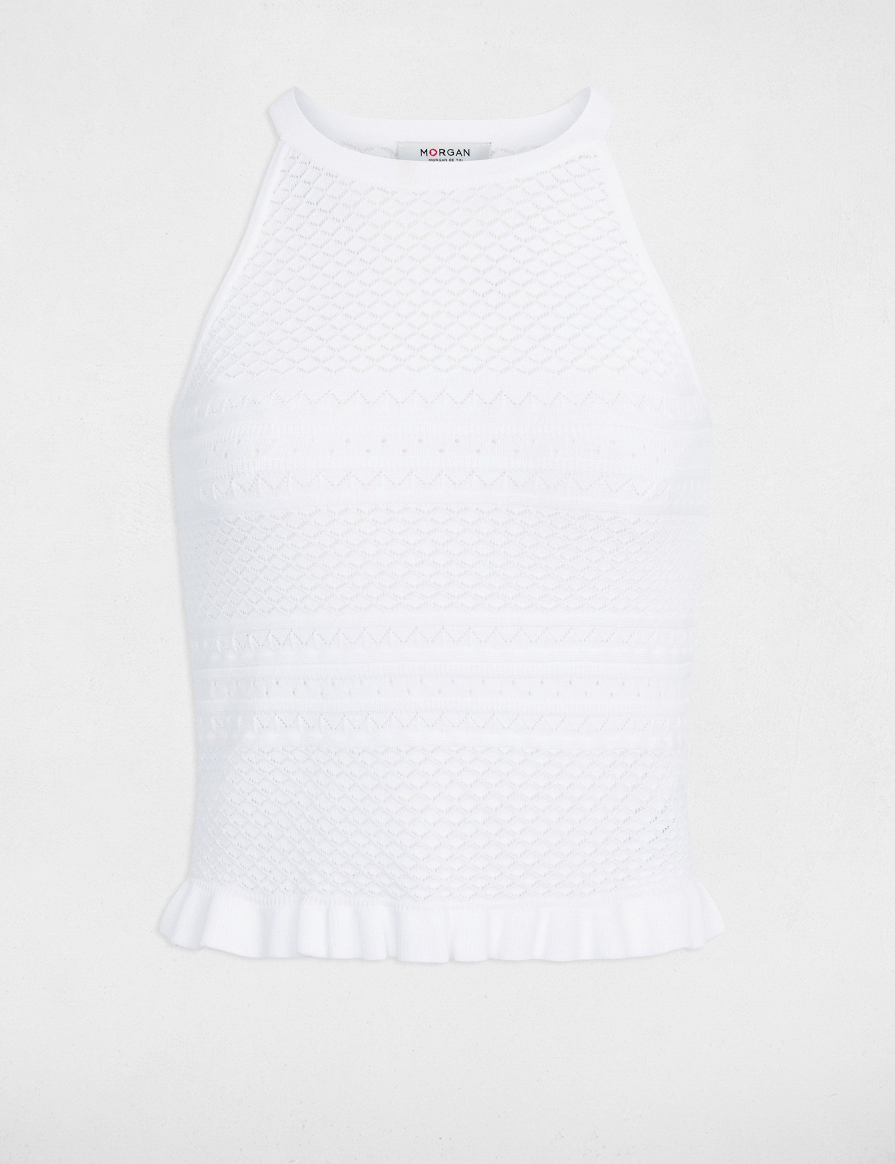 Sleeveless fitted sweater white women