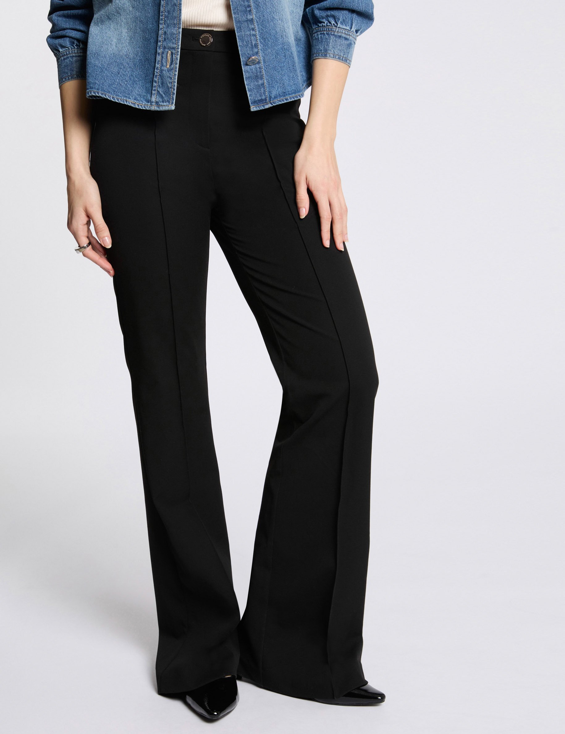 High-waist bootcut trousers black women