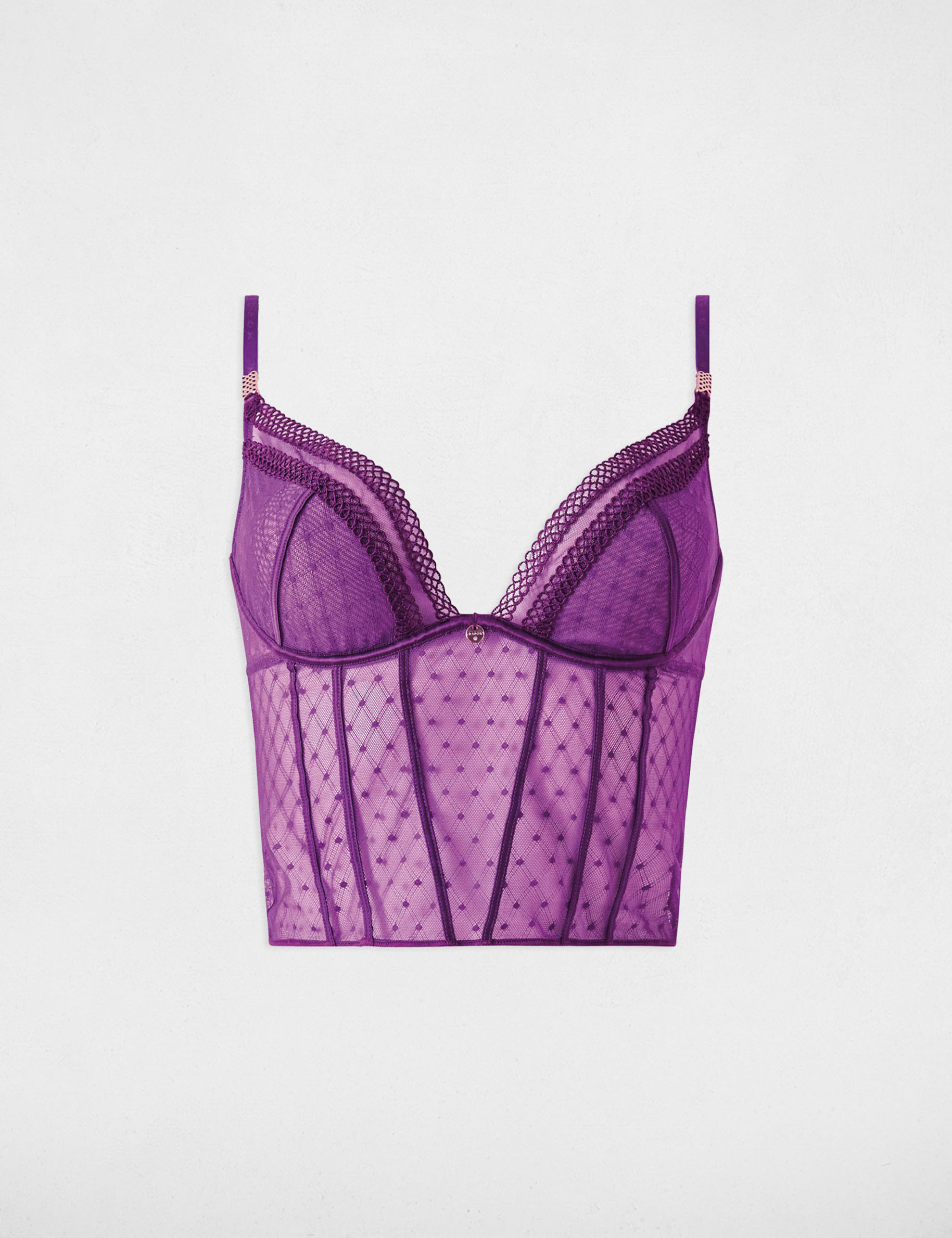 Wardy Purple Corset With Button Down Placket