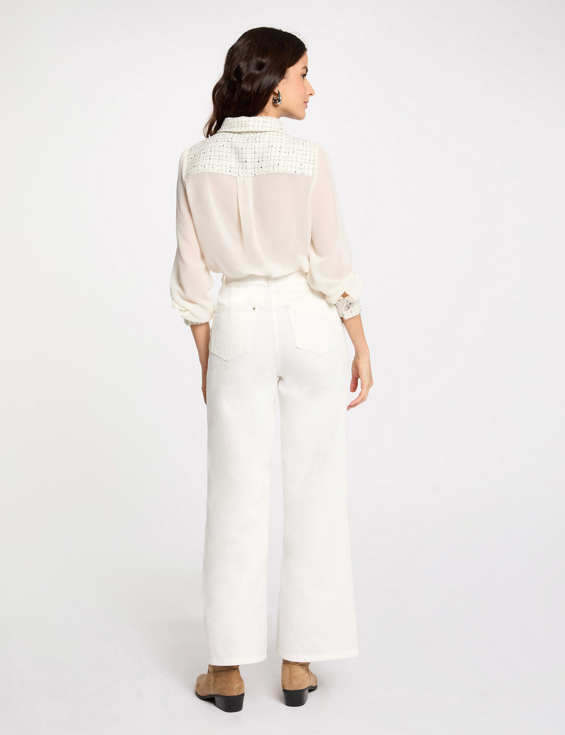 Long-sleeved shirt ivory women