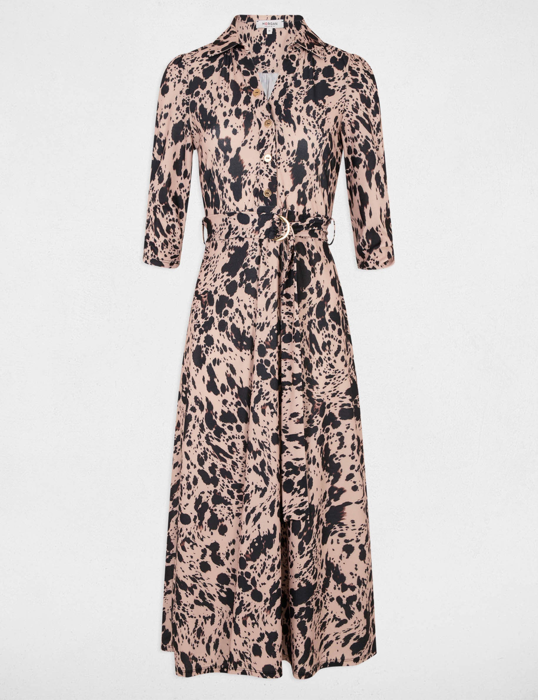 Printed straight midi dress multicolor women