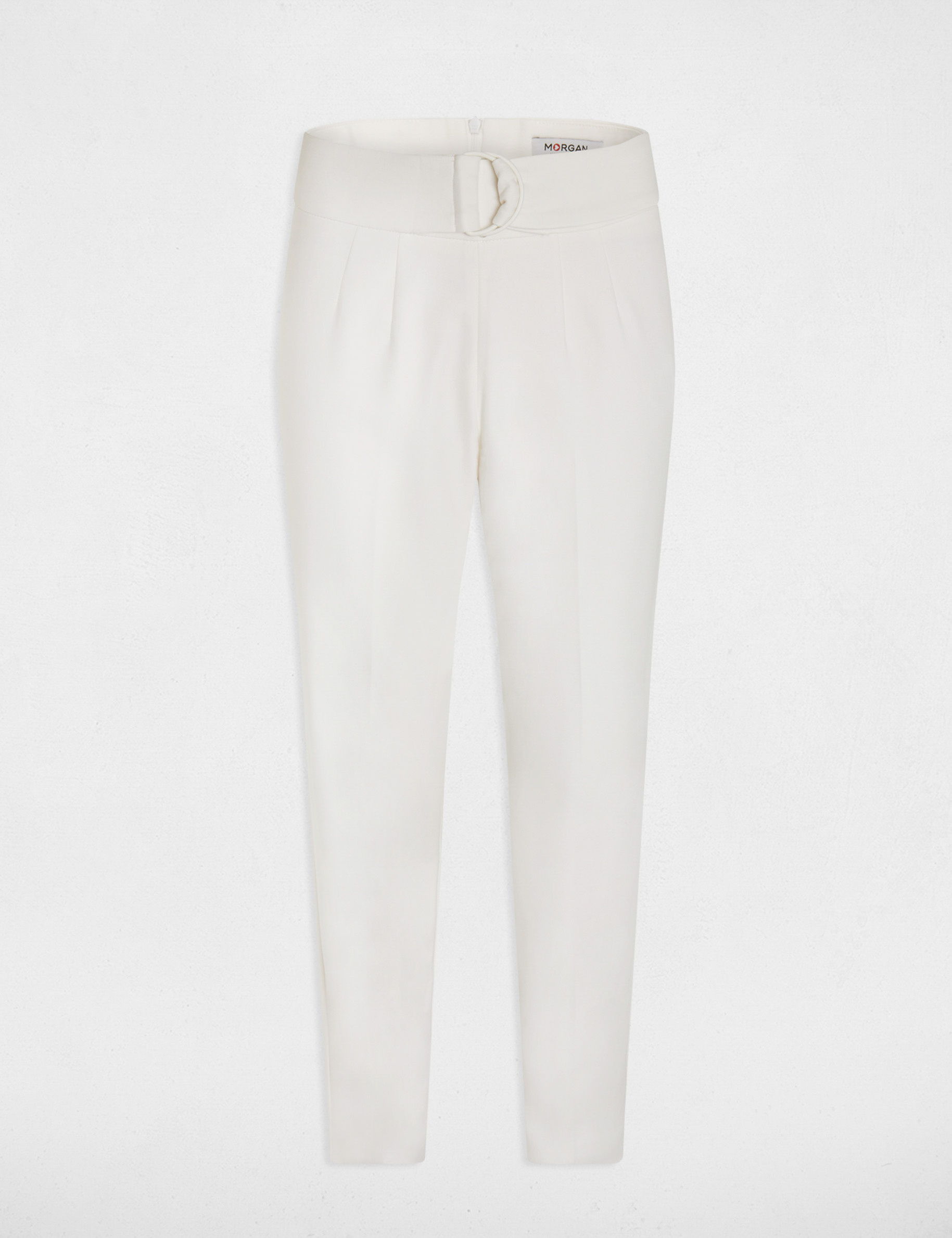 High waist fitted trousers ivory ladies'