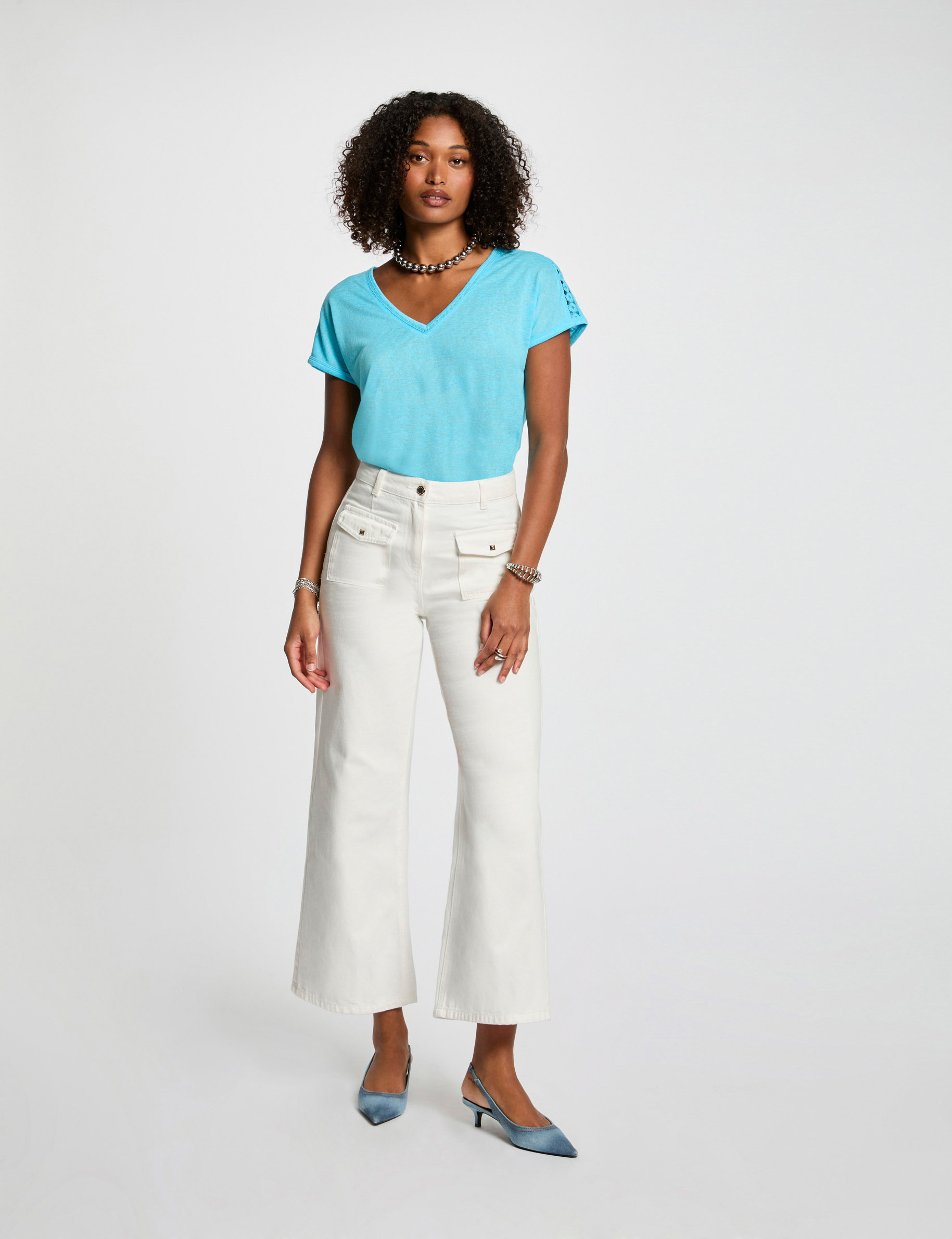 short sleeved t shirt sky blue women Short-sleeved t-shirt sky blue women