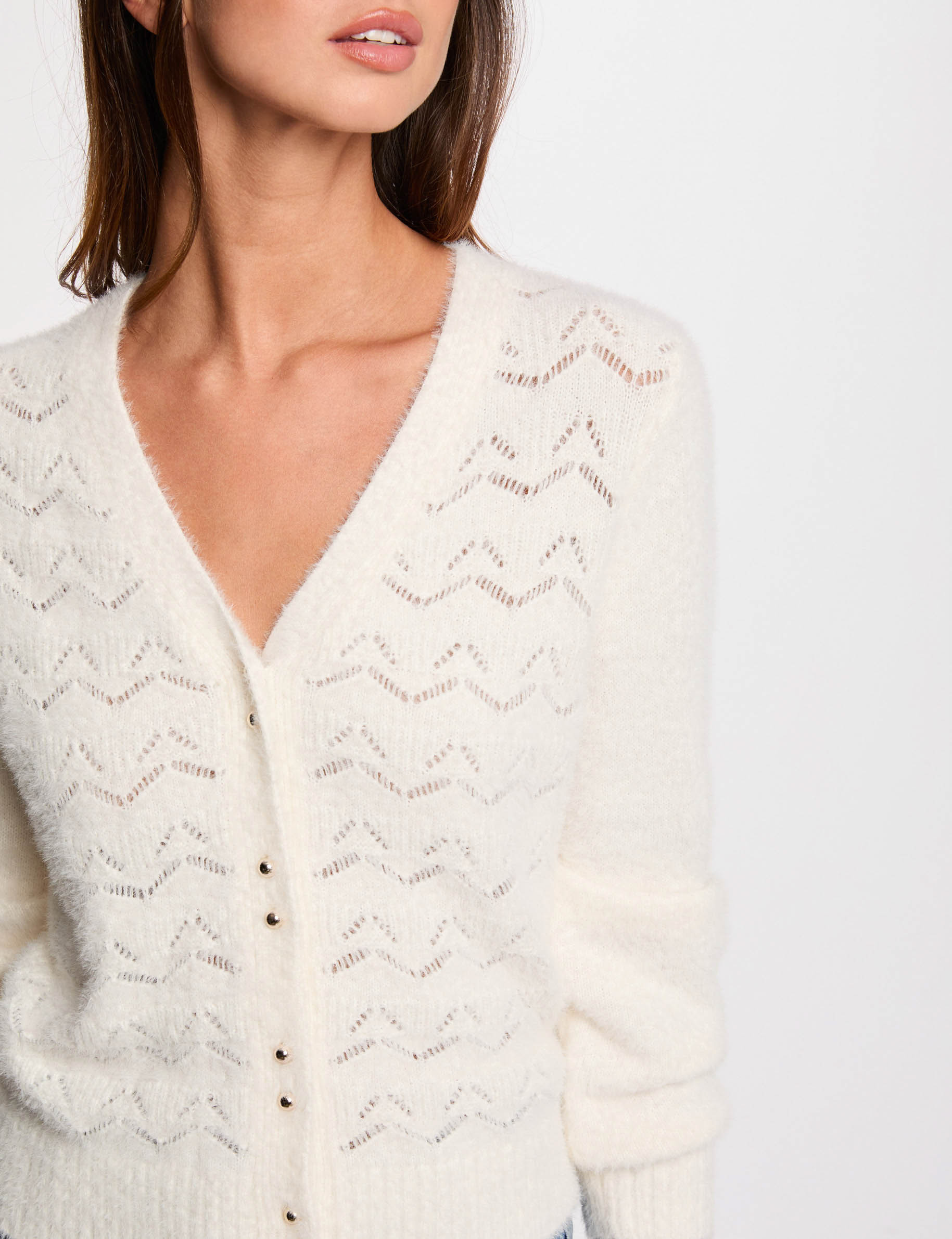 Long-sleeved cardigan ivory women