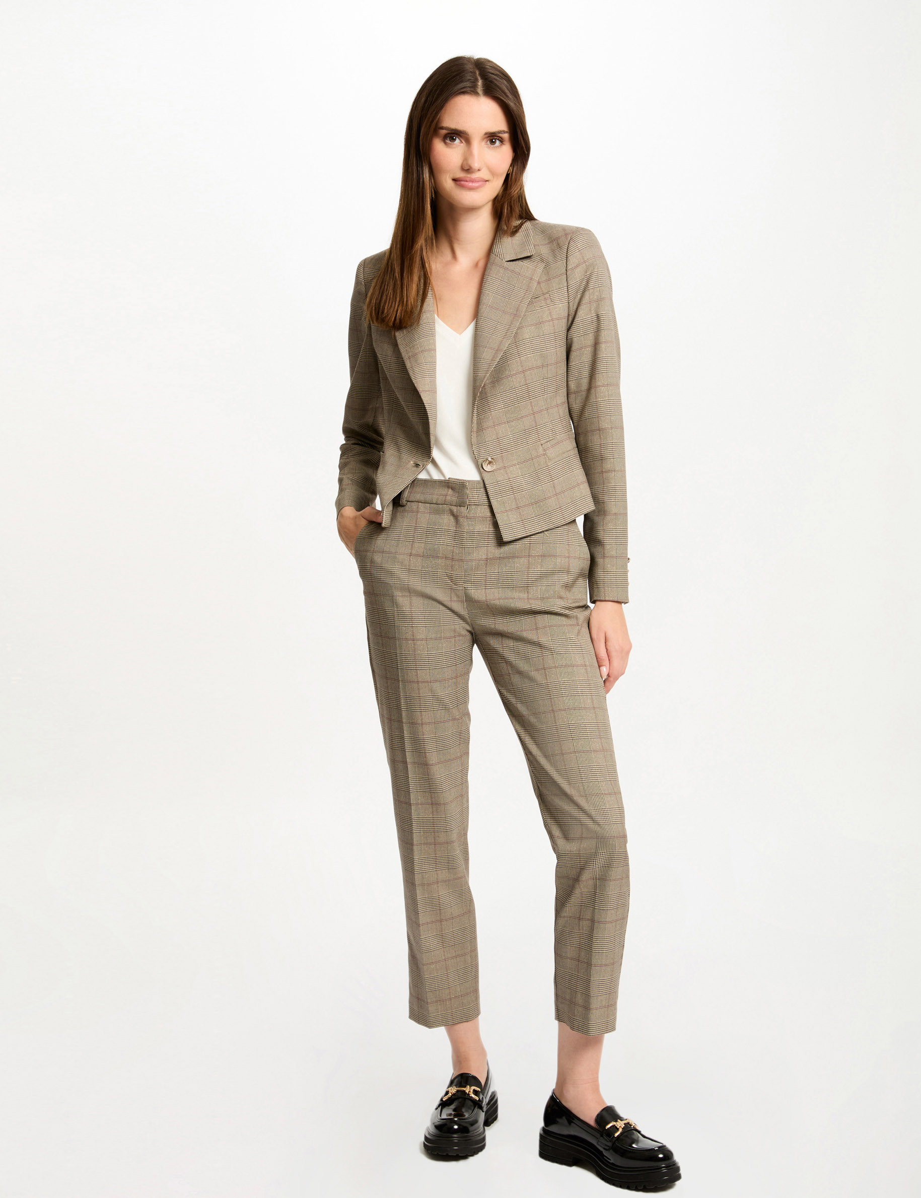 checked waisted blazer multicolored women Checked waisted blazer multicolored women